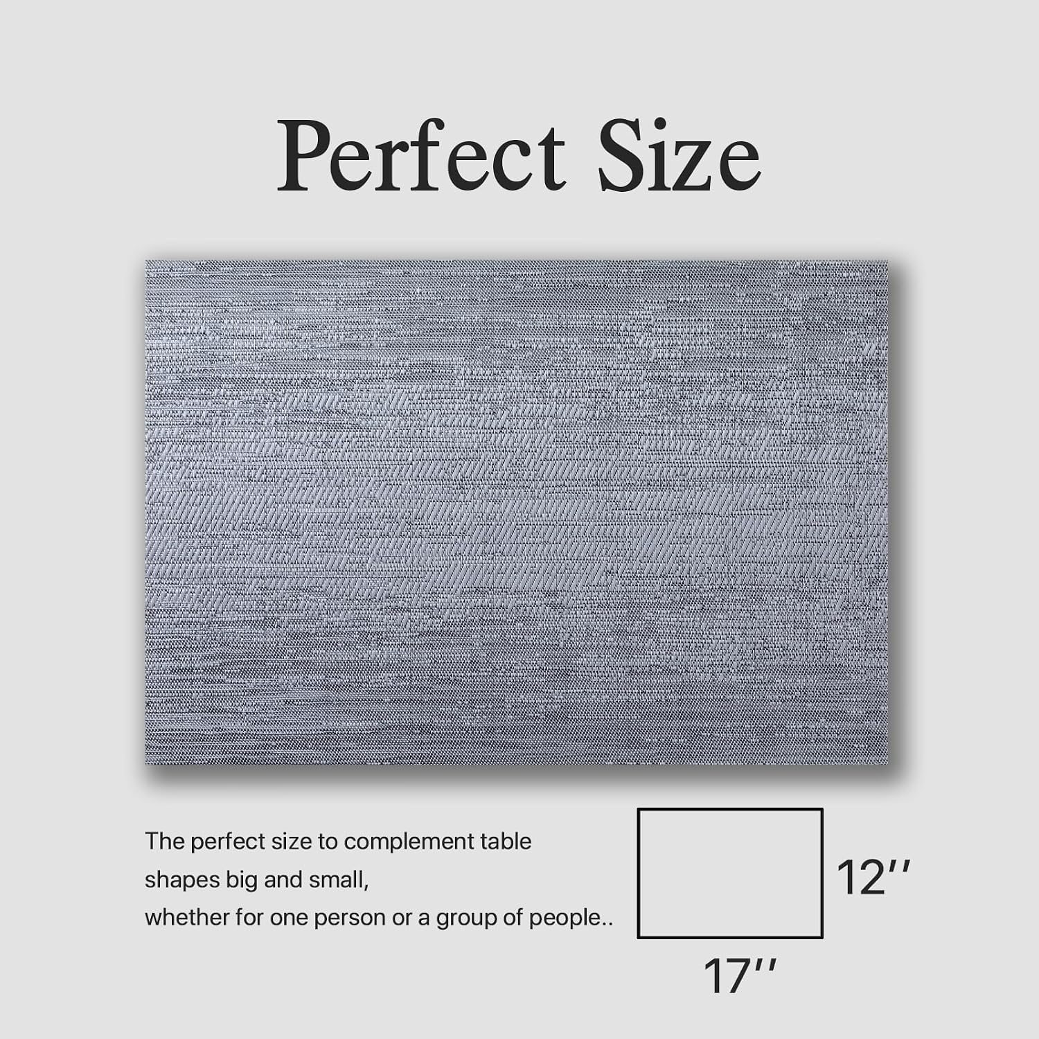 Placemats Set of 12 - Easy Clean Woven Vinyl Placemat for Dining Table, Indoor/Outdoor Place Mats, Washable PVC Table