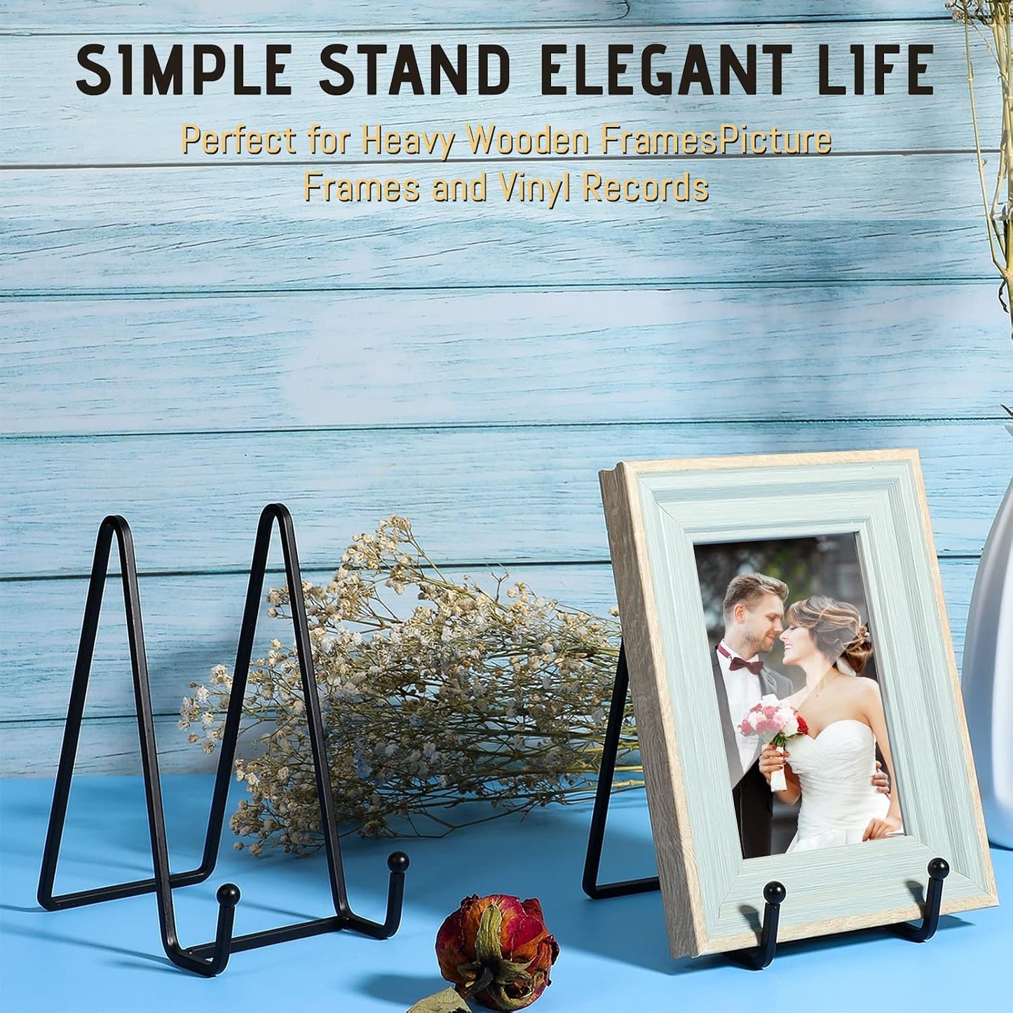 Plate Stands for Display Plate Holder Display Stands Picture Frame Holder Metal / 6 Inch / Set of 18