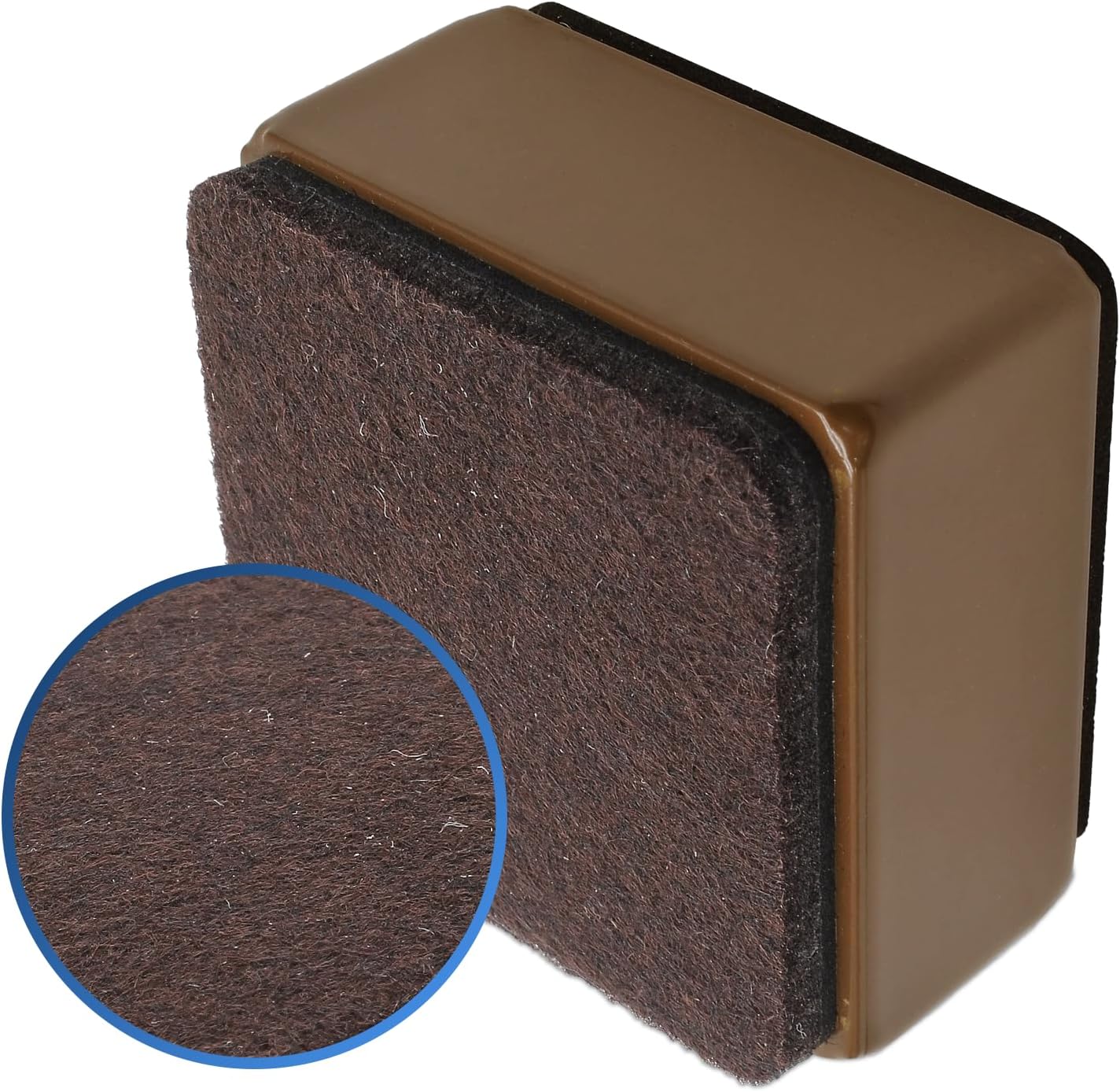 Self-Adhesive Furniture Bed Risers / Brown, Square / 2.4"L x 2.4"W x 1.2"H / Set of 4