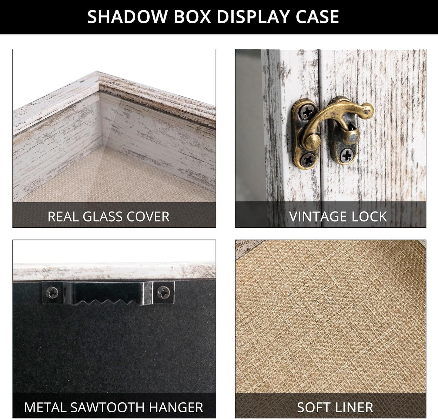 GraduatePro Shadow Box Frame 13X16 Display Case with Linen Back, Real Glass Window Door with Hinge, Picture Frame