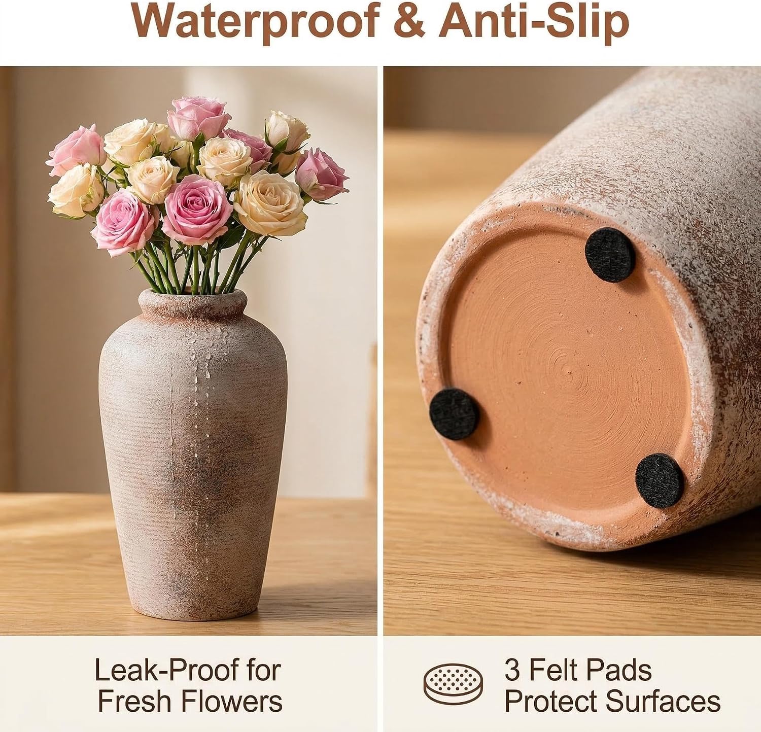 Rustic Farmhouse Vase / 101-terracotta / 10.8 Inch