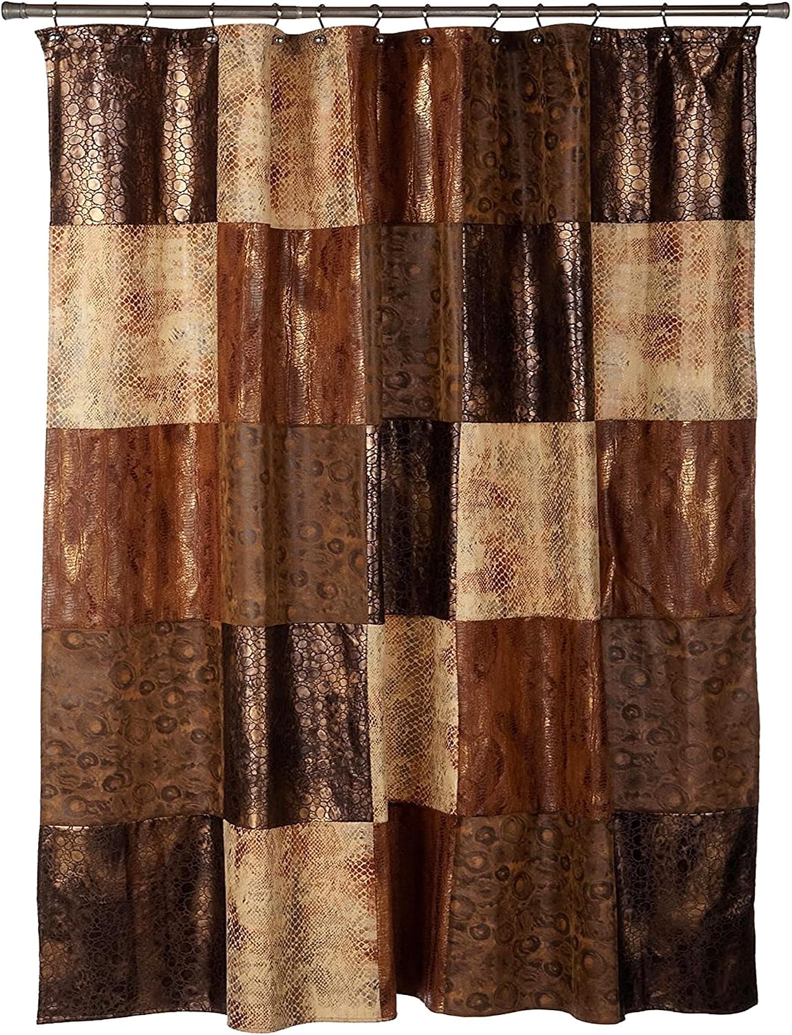 Zahari Home 13pc Zambia Animal Shower Curtain Set & Hooks - Classic Fabric Shower Curtain - Unique Western Country