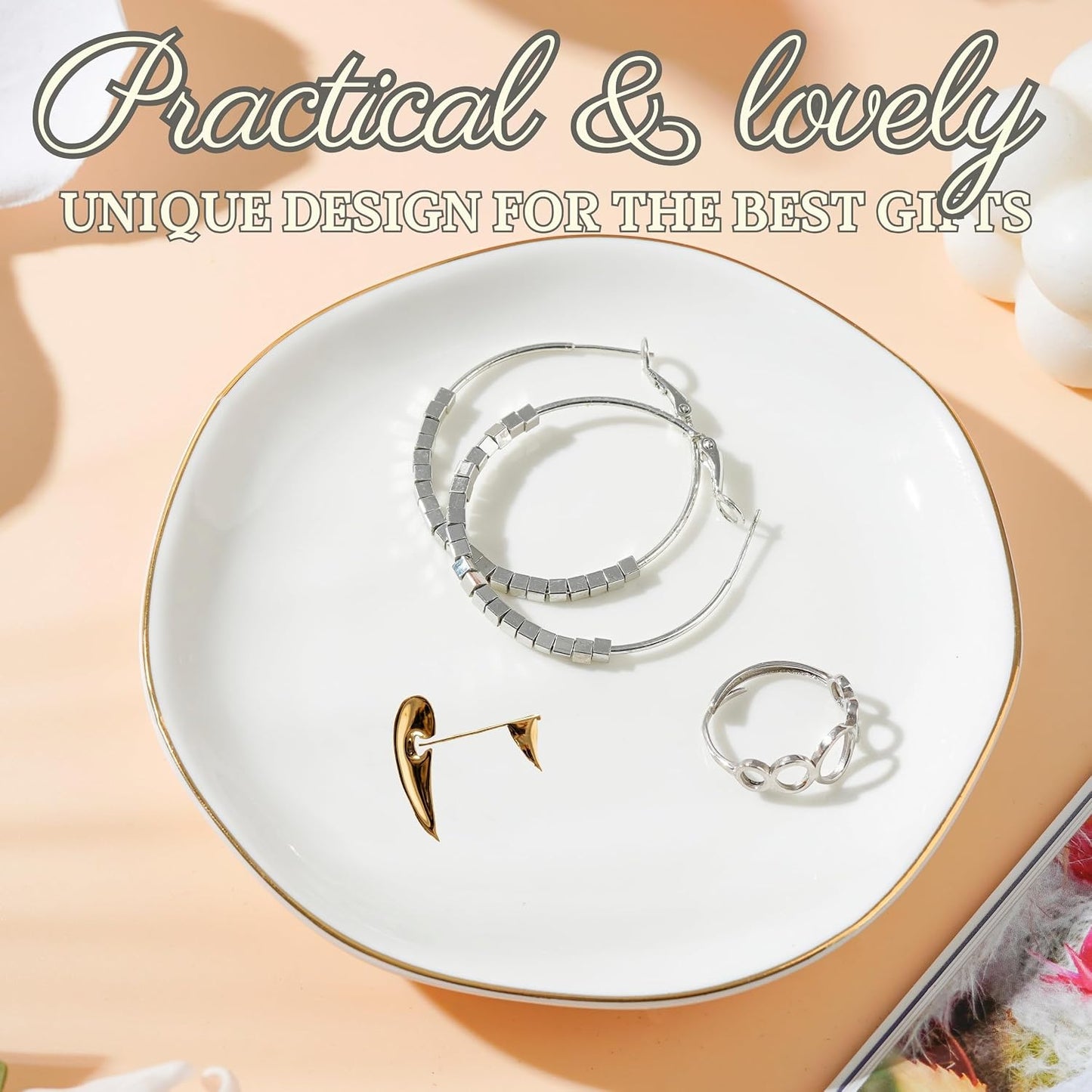 4.75" Handcrafted Ceramic Ring Dish / Gold