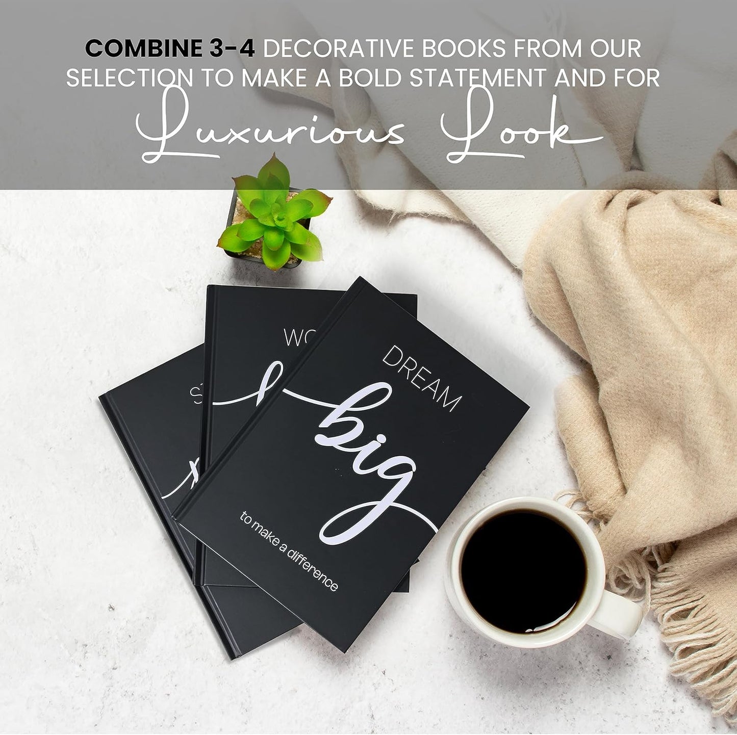 Decorative Books / Book Shelf Decor / Black