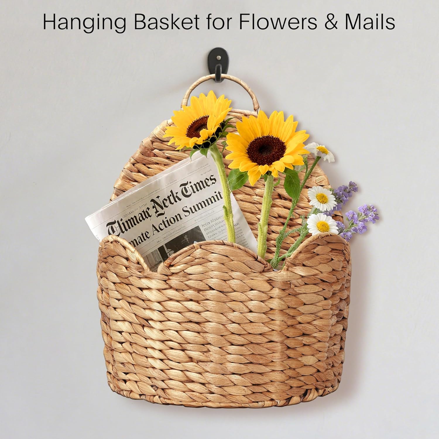 Door Basket Scalloped Hanging Storage Basket / Large