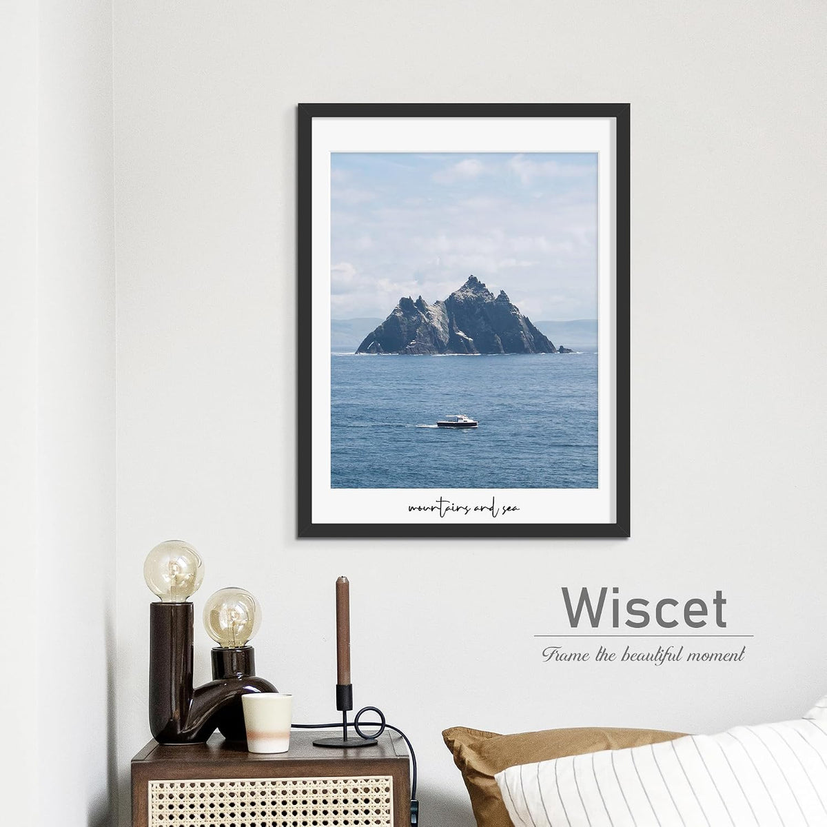 Wiscet 18x24 Poster Frame Set of 4, for Wall Mounting, Black | Display Picture 16x20 with Mat or 18x24 without Mat
