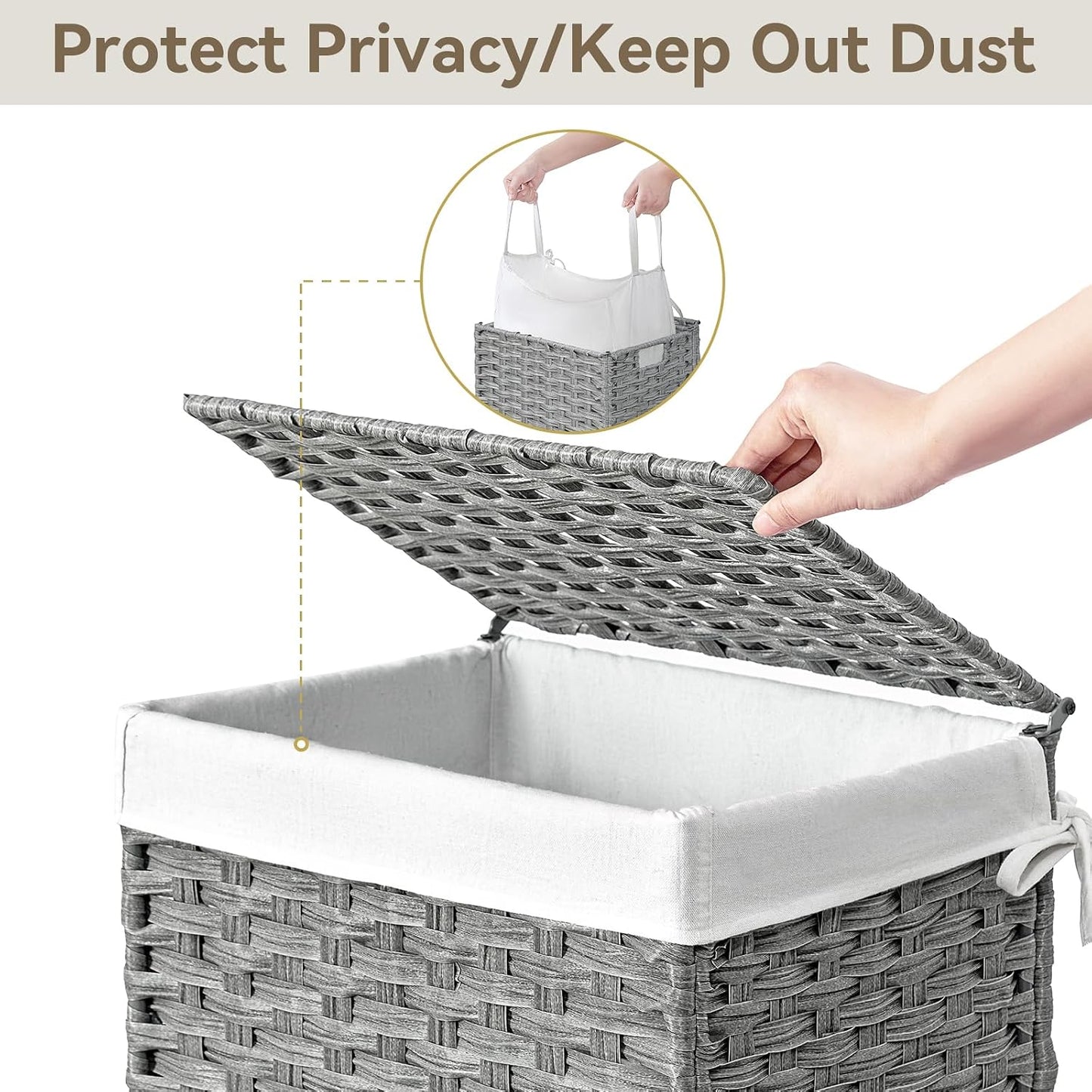 Rolling Laundry Basket / 90l / Grey
