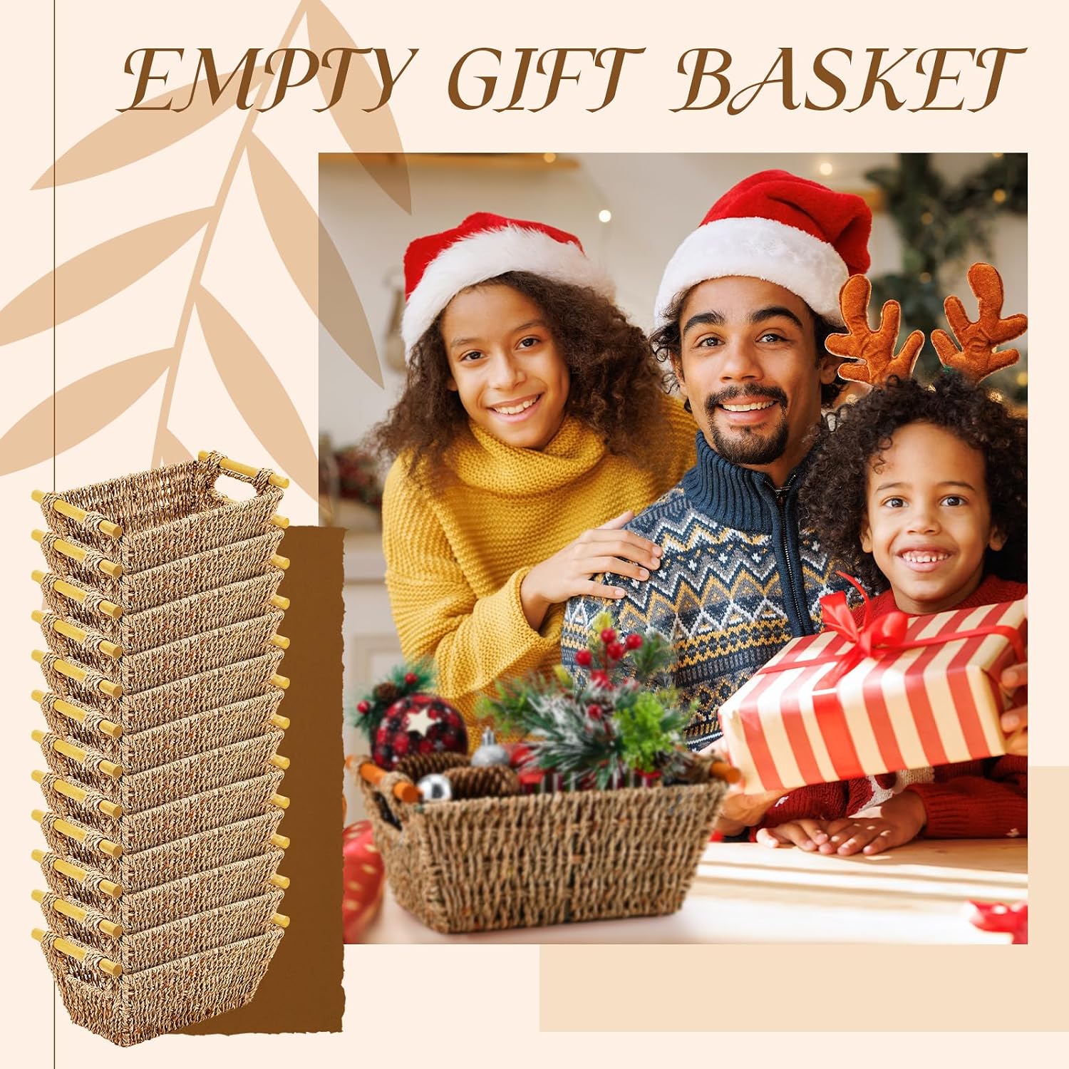 Small Hand Woven Wicker Baskets / Set of 12