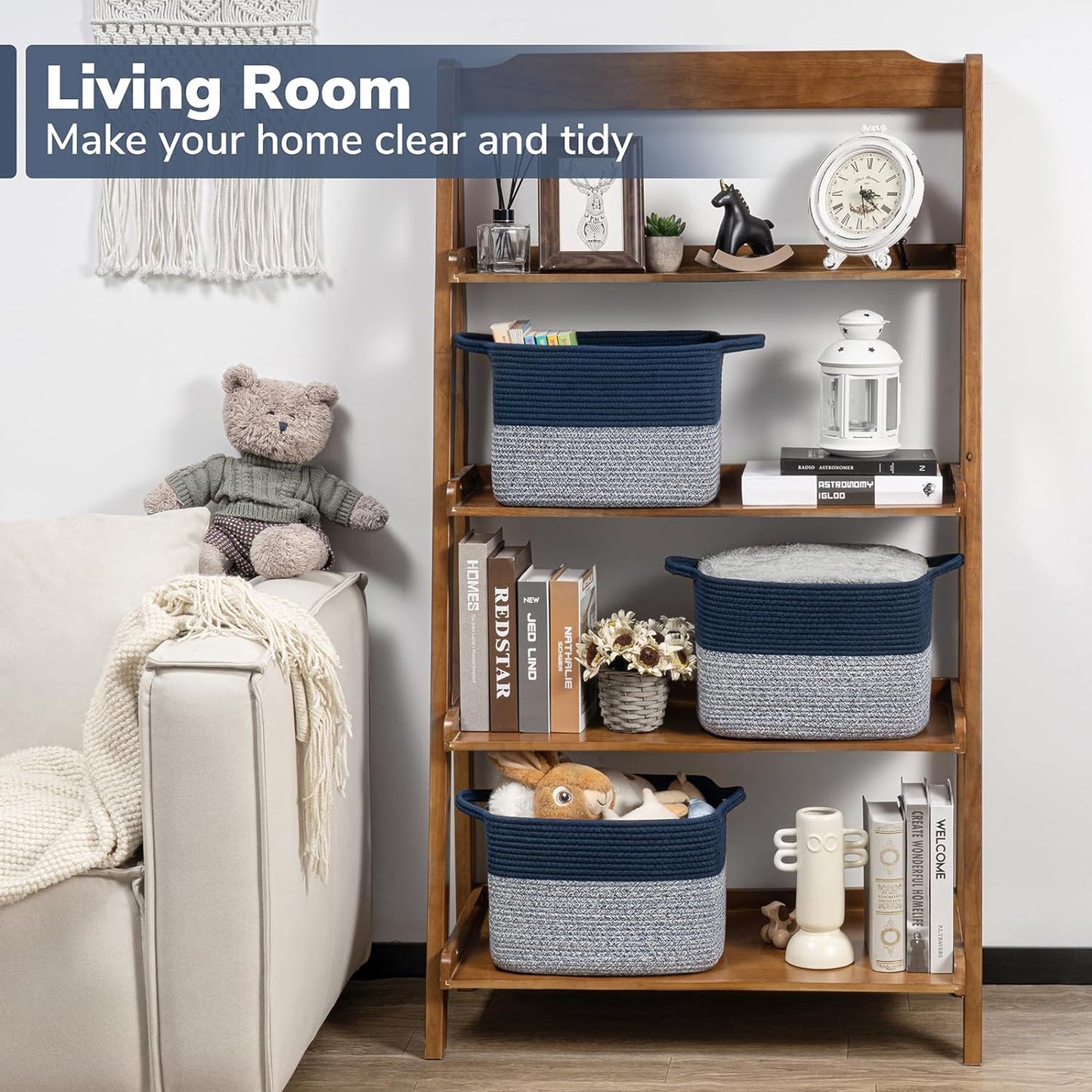Cube Storage Bins / Blue / 13"L x 10"W x 9"H