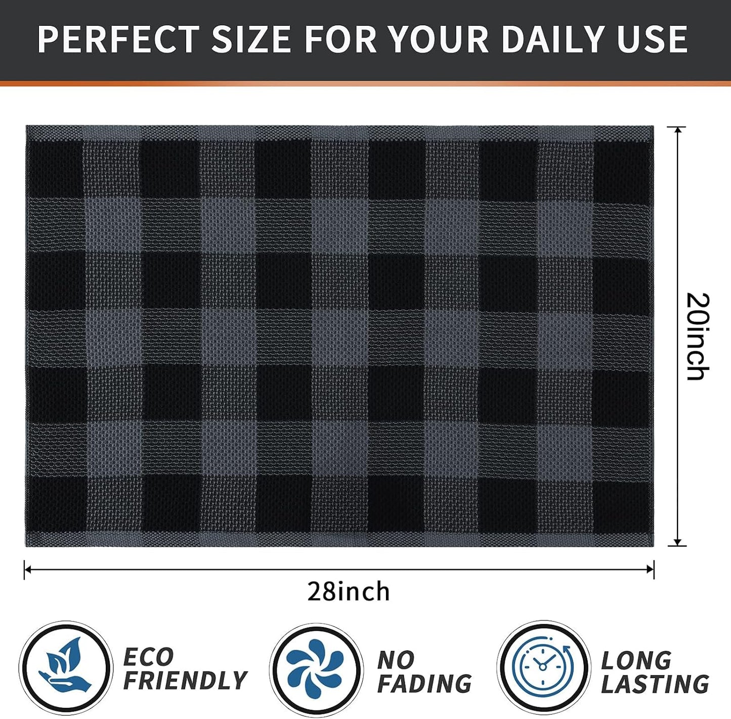 Mordimy 100% Cotton Waffle Weave Kitchen Towels, 20 x 28 Inches, Super Soft and Absorbent Buffalo Check Large Dish