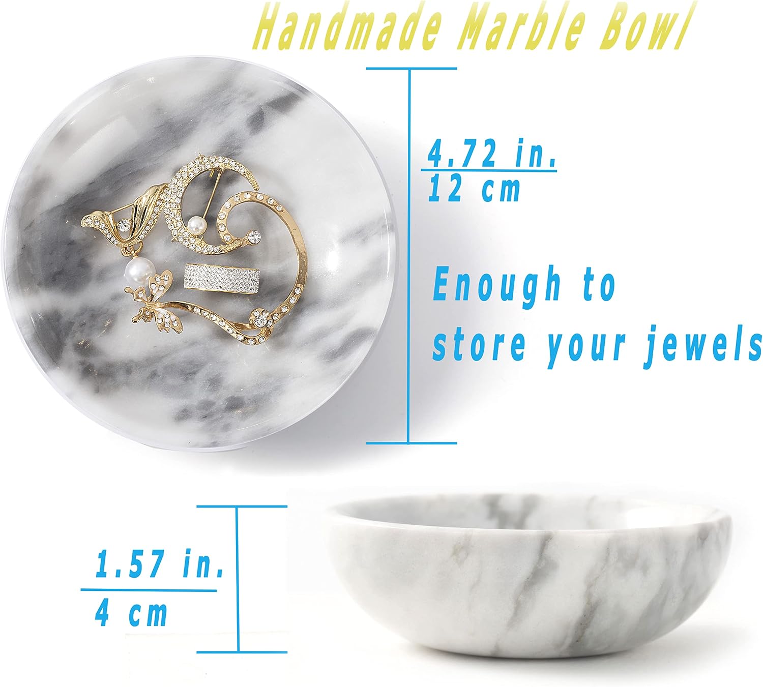 Rings Holder / Marble Jewelry Dish / White