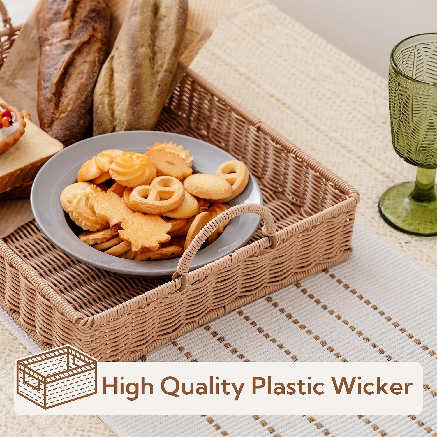 Wicker Serving Trays / Nude Color