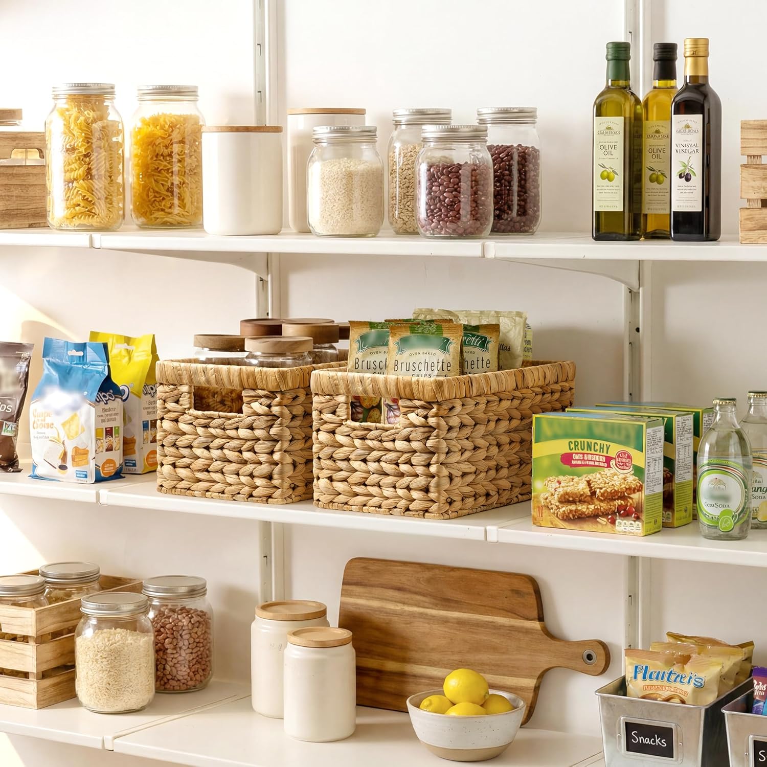 Wicker Basket / Storage Basket / Natural / 2 x 13