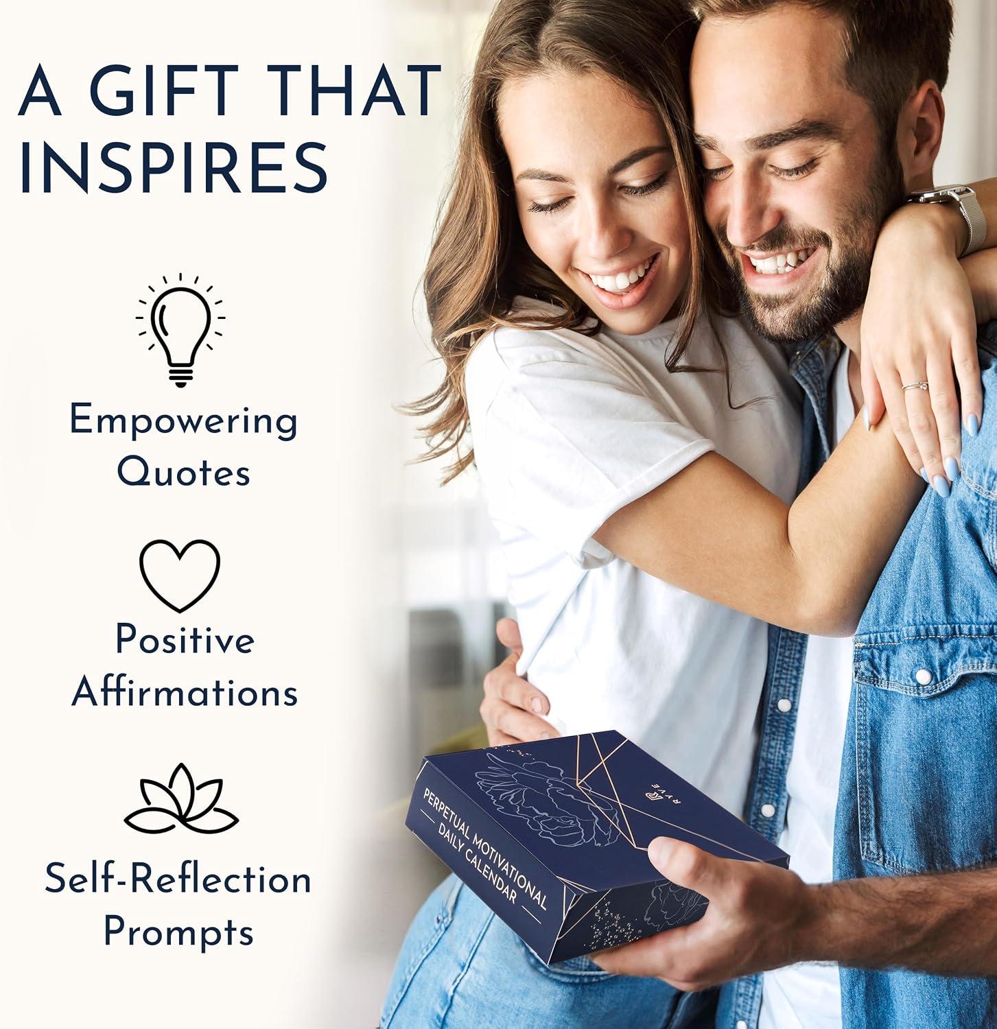 Motivational Desk Flip Calendar with 366 Daily Affirmations, Gift for Women | Inspirational Perpetual Desk Calendar