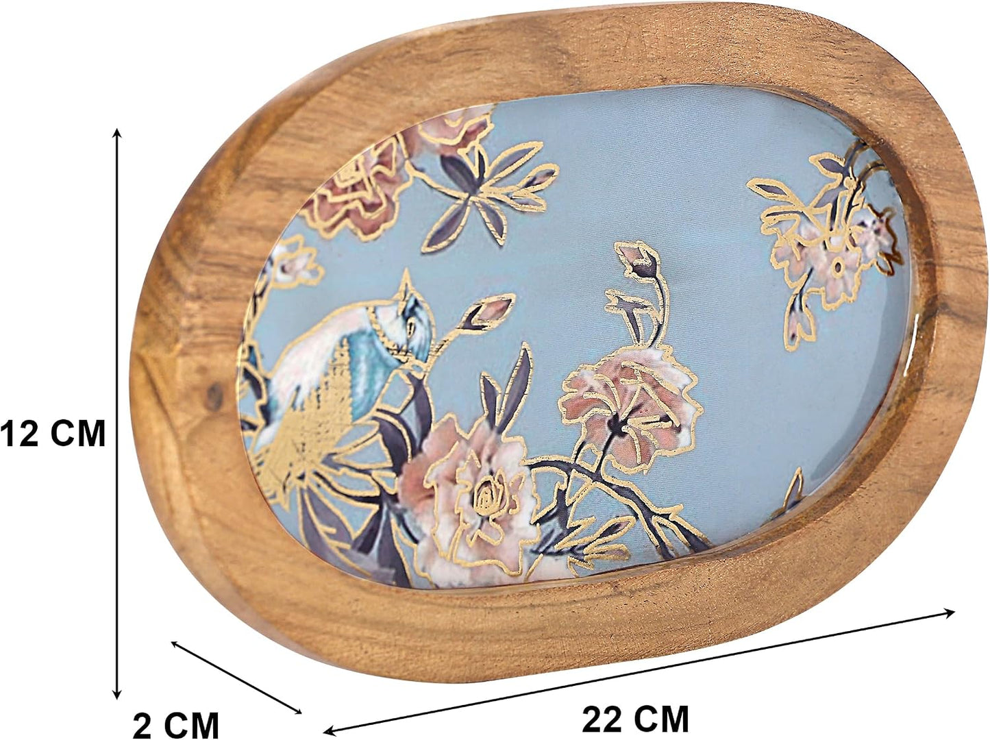 Wooden Small Serving Tray / Blue