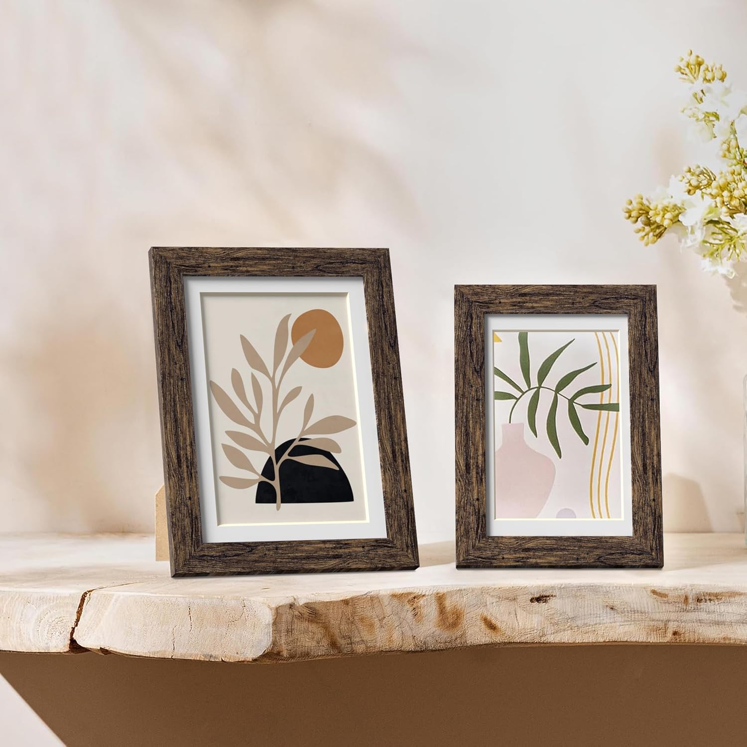 eletecpro 5x7 Picture Frames, Acrylic Cover, Multi Color, Set of 10 | Display Photo 4x6 with Mat or 5x7 without