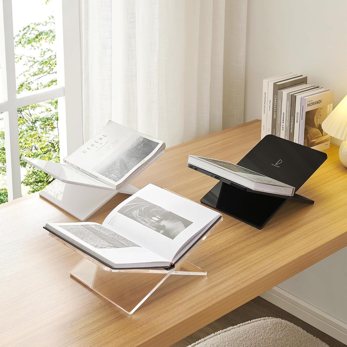 Acrylic Book Holder in Open Large Book Display Stand / Transparency / Standard / 11 x 7 x 6