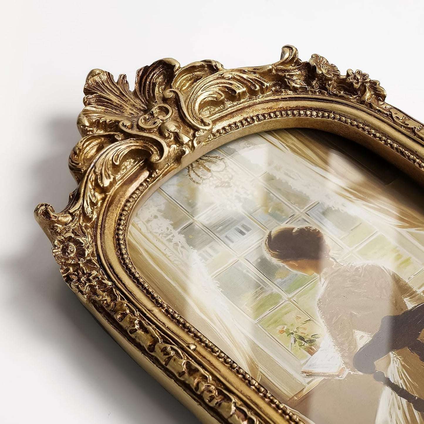 Vintage Picture Frame Arched Frames / Gold Arch / 4 x 6