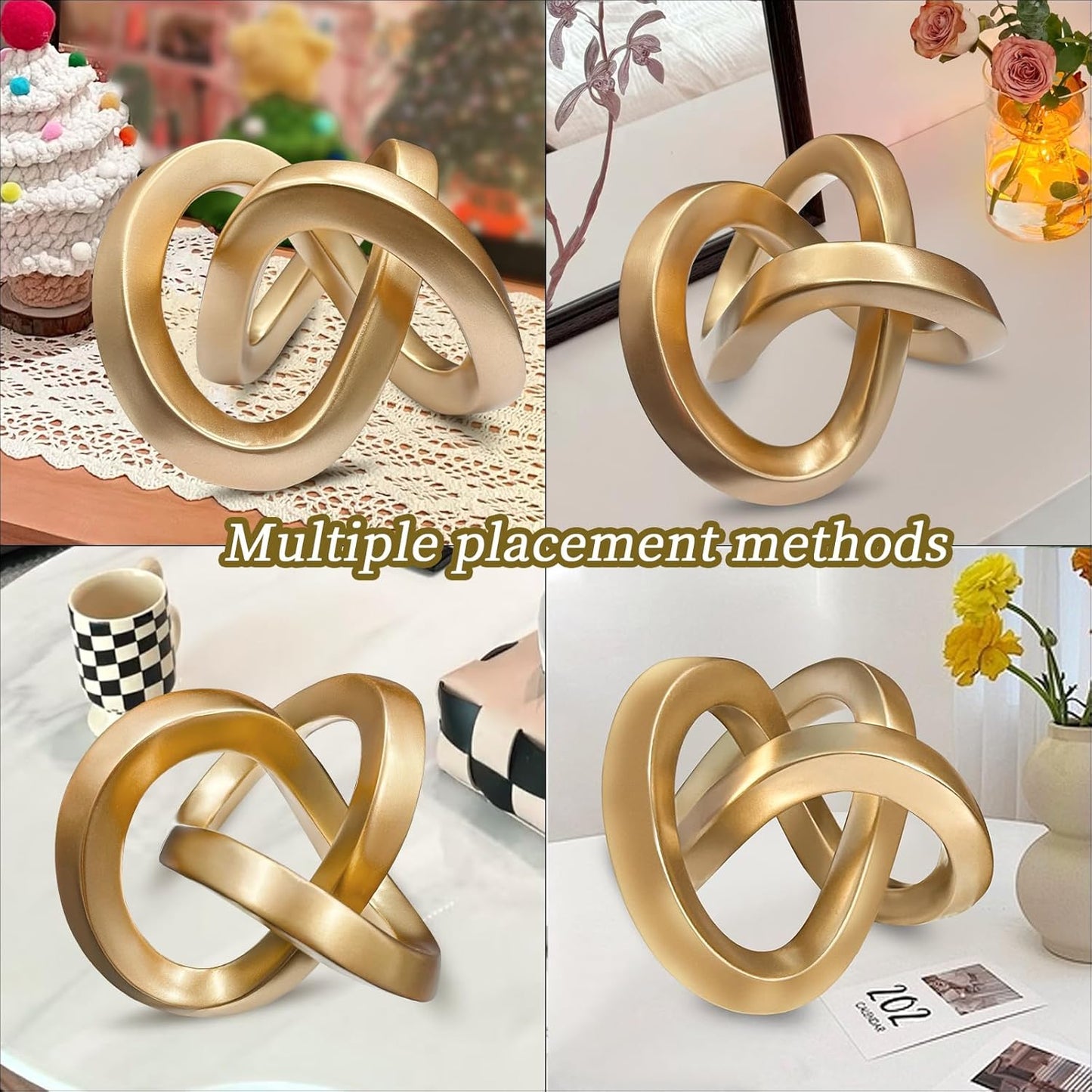 Multi-Angle Geometric Sculptures Statues / Gold