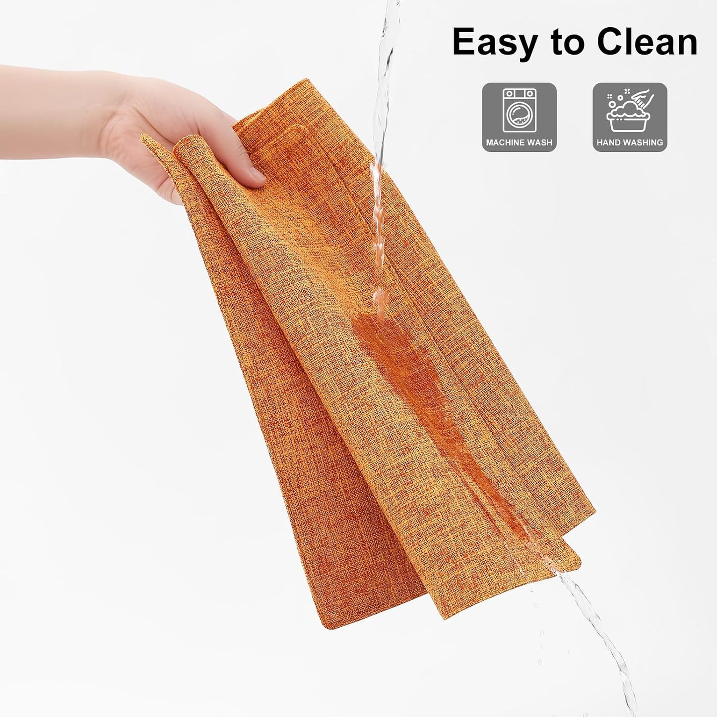 Homaxy Cloths Placemats for Dining Table Set of 6, 13" x 19", Orange | Heat Resistant, Washable, Cotton Linen Blend