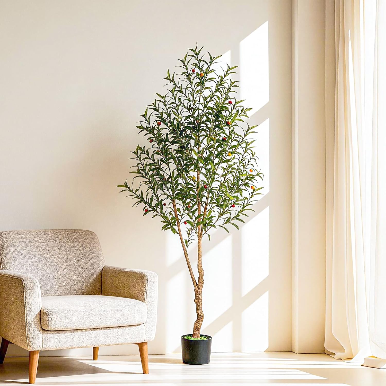 Tall Faux Olive Tree / 7ft / 7 Inch
