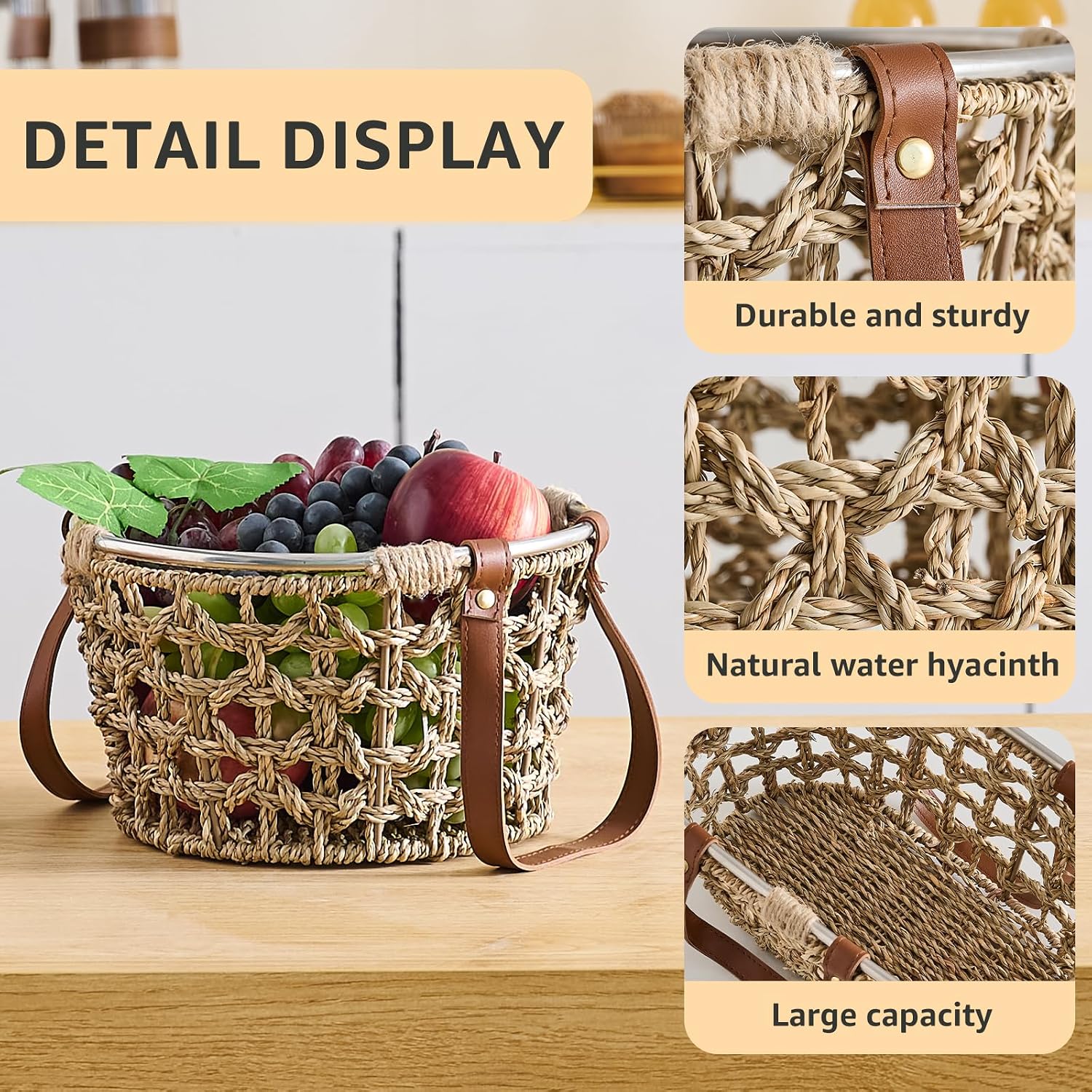 Farmhouse Seagrass Egg Baskets / Round-seagrass
