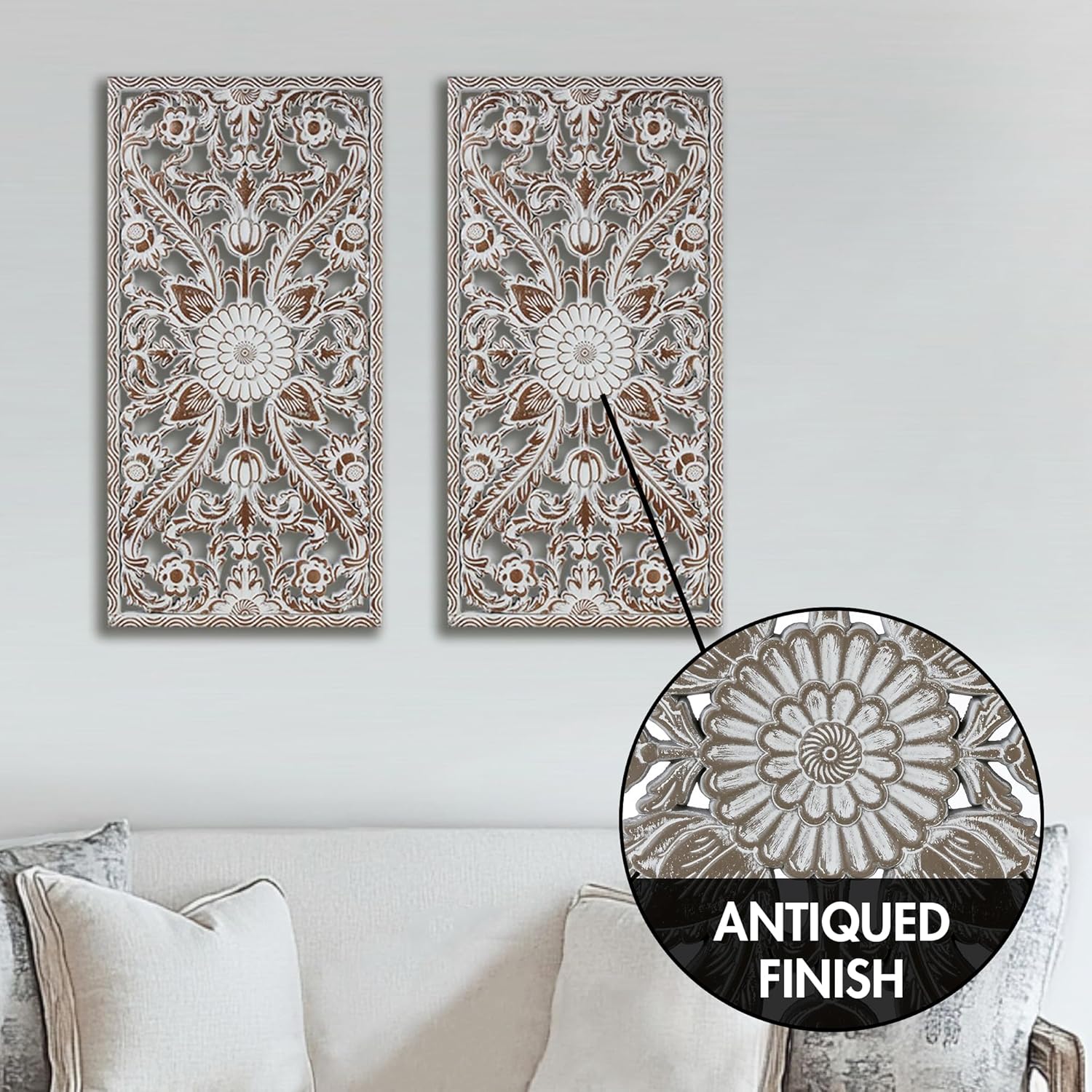Botanical Panel / Home Accent Modern Kitchen Dining Decoration / Antique Brown / 31.5"L x 15.8"W