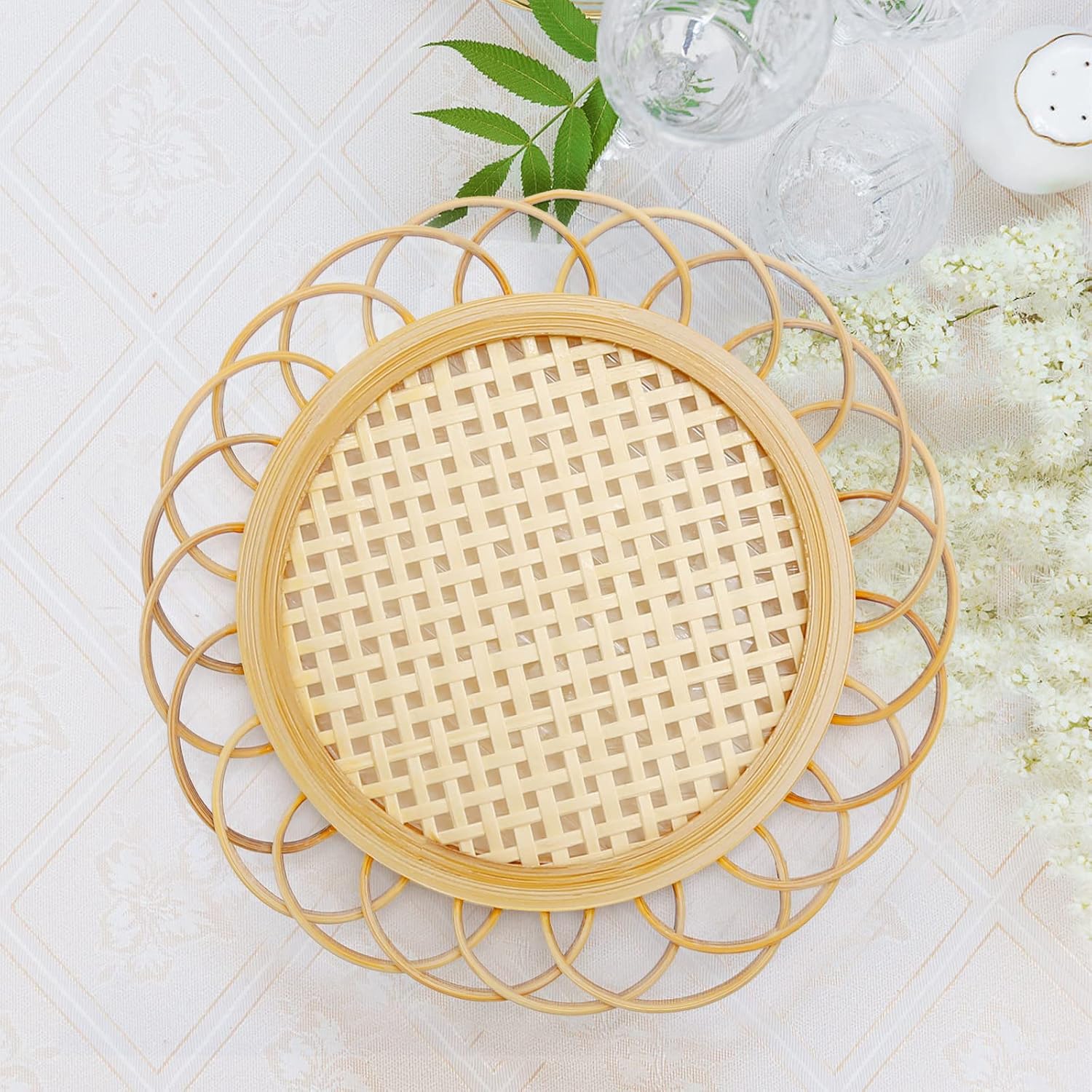 Boho Coasters for Boho Living Room / Natural / Set of 4