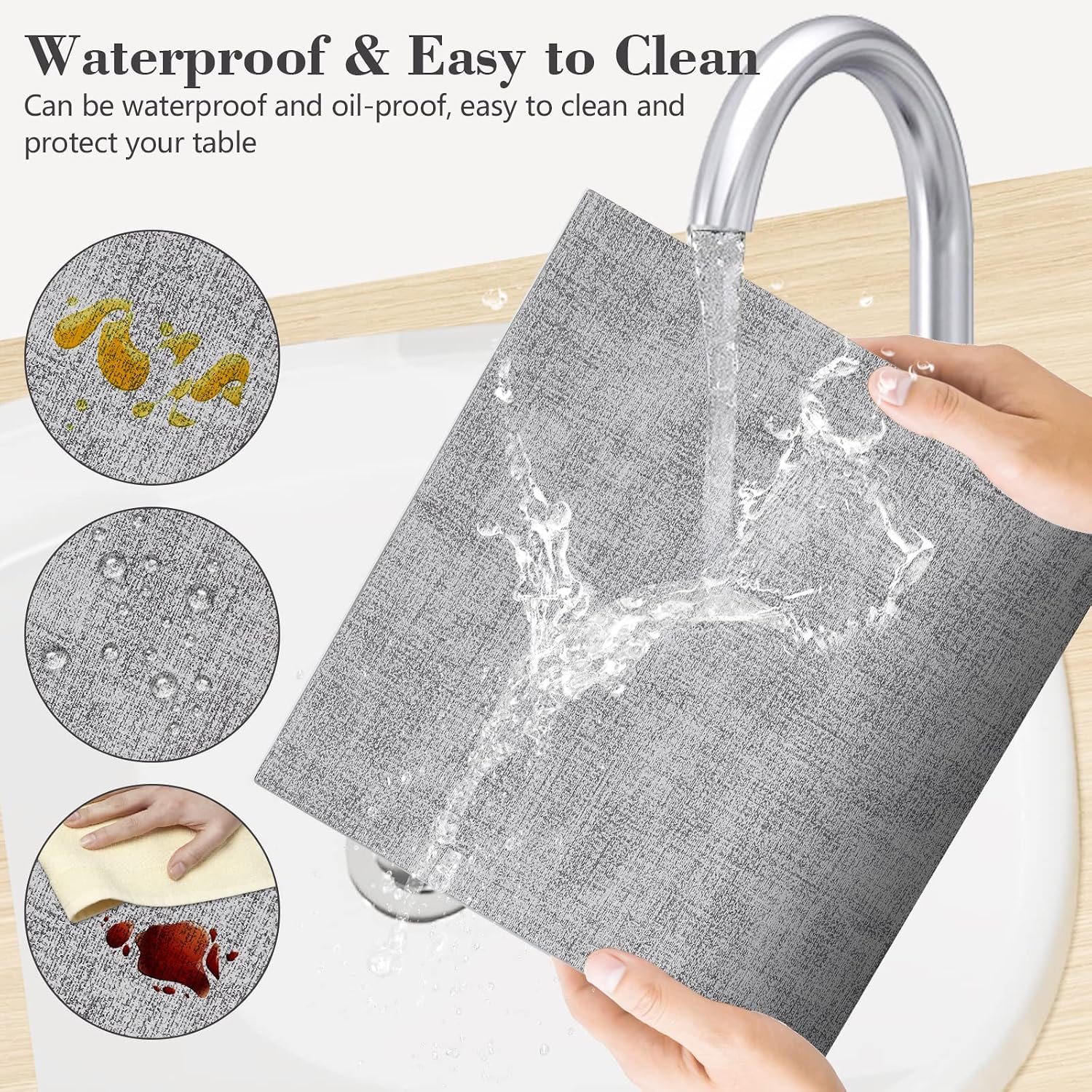 Faux Leather Placemats Set of 6,Heat Resistant Placemats for Dining Table, Easy Clean Non-Slip Place Mats, Waterproof
