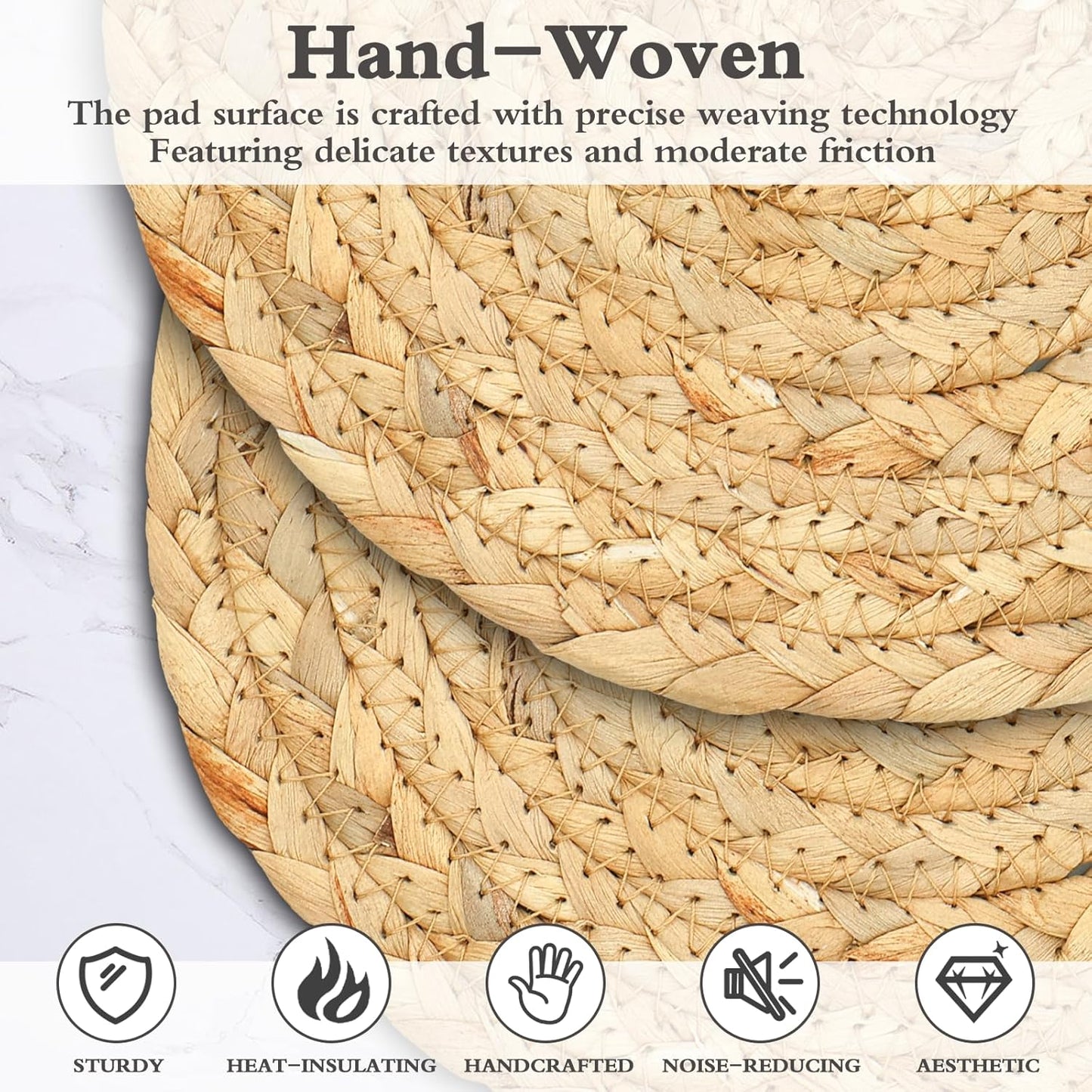 Straw Pot Holders / Natural / 8 Inch / Set of 6