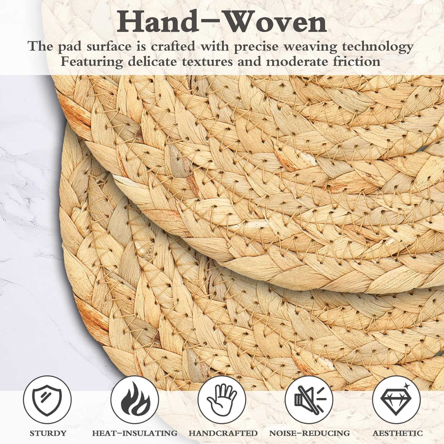 Straw Pot Holders / Natural / 8 Inch / Set of 6