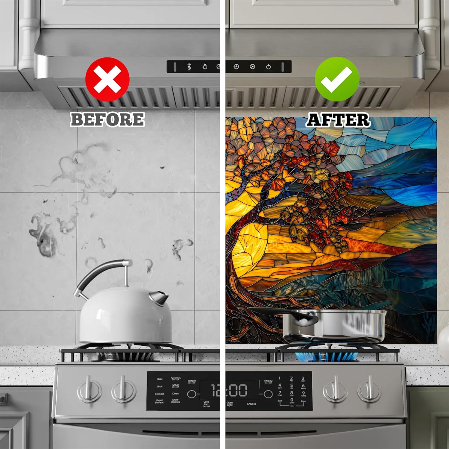 Waterproof PVC Vinyl Peel & Stick Decals / Tree / 30 x 16