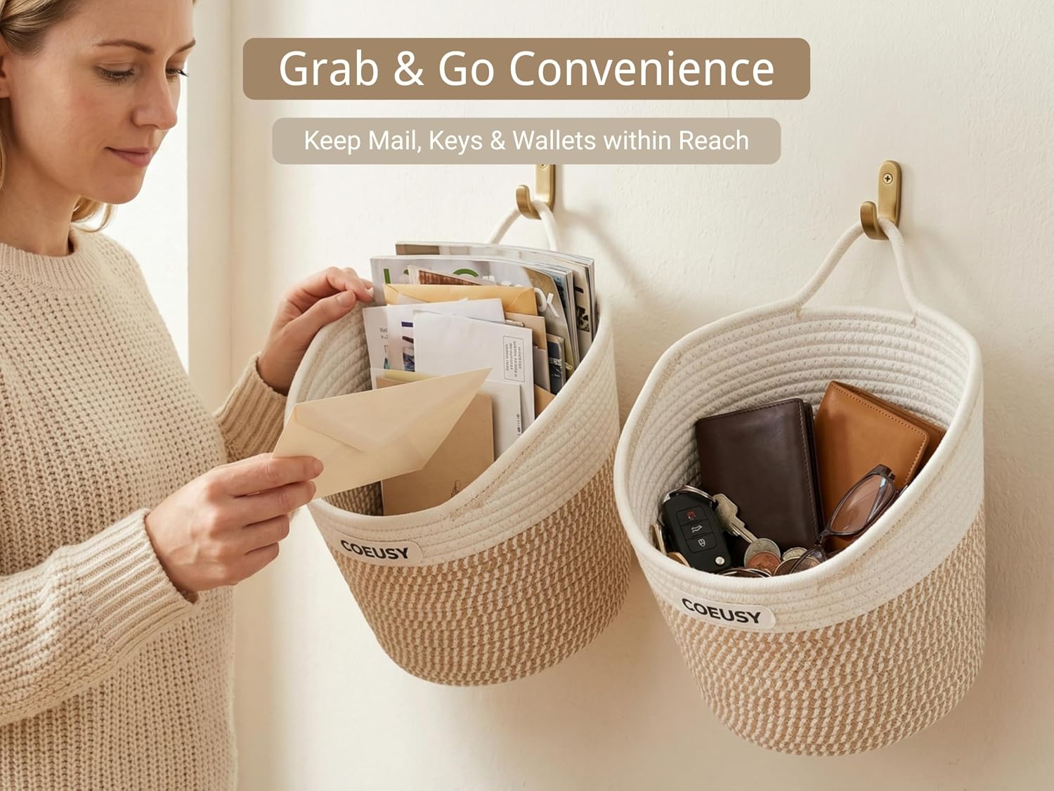 Boho Wall Basket Hanging / Set of 2