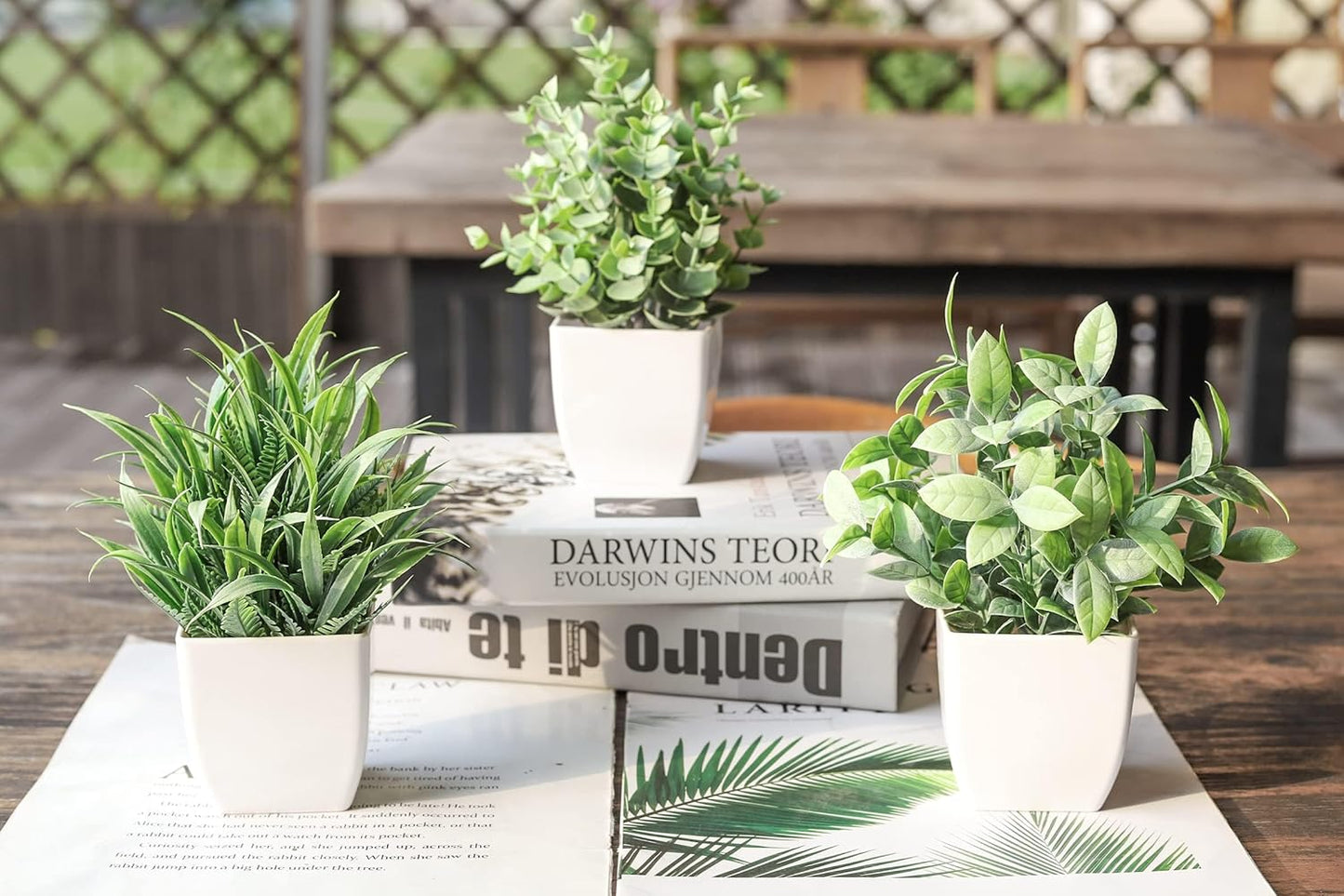 Fake Plants Small Artificial Plants Faux Plants Indoor / Grey / Set of 6