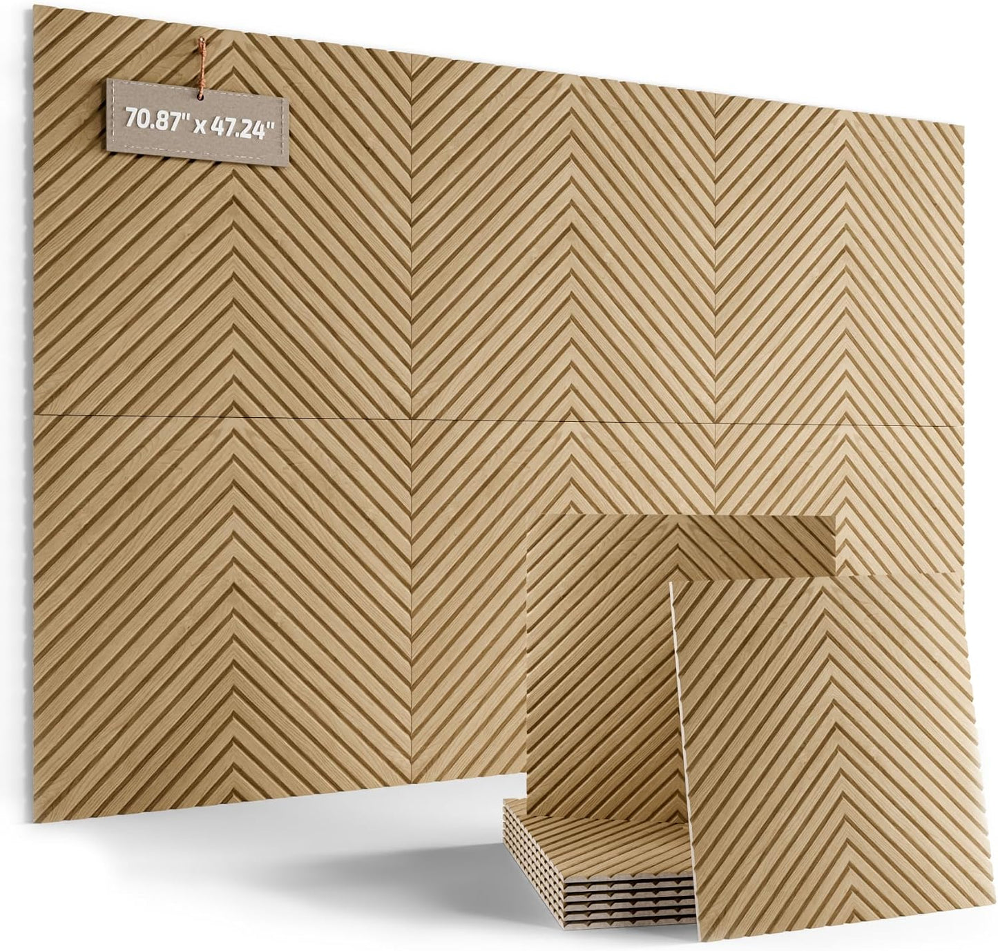 Fluxynara 6-Pack Large Felt Bulletin Board, Natural Oak Pyramid