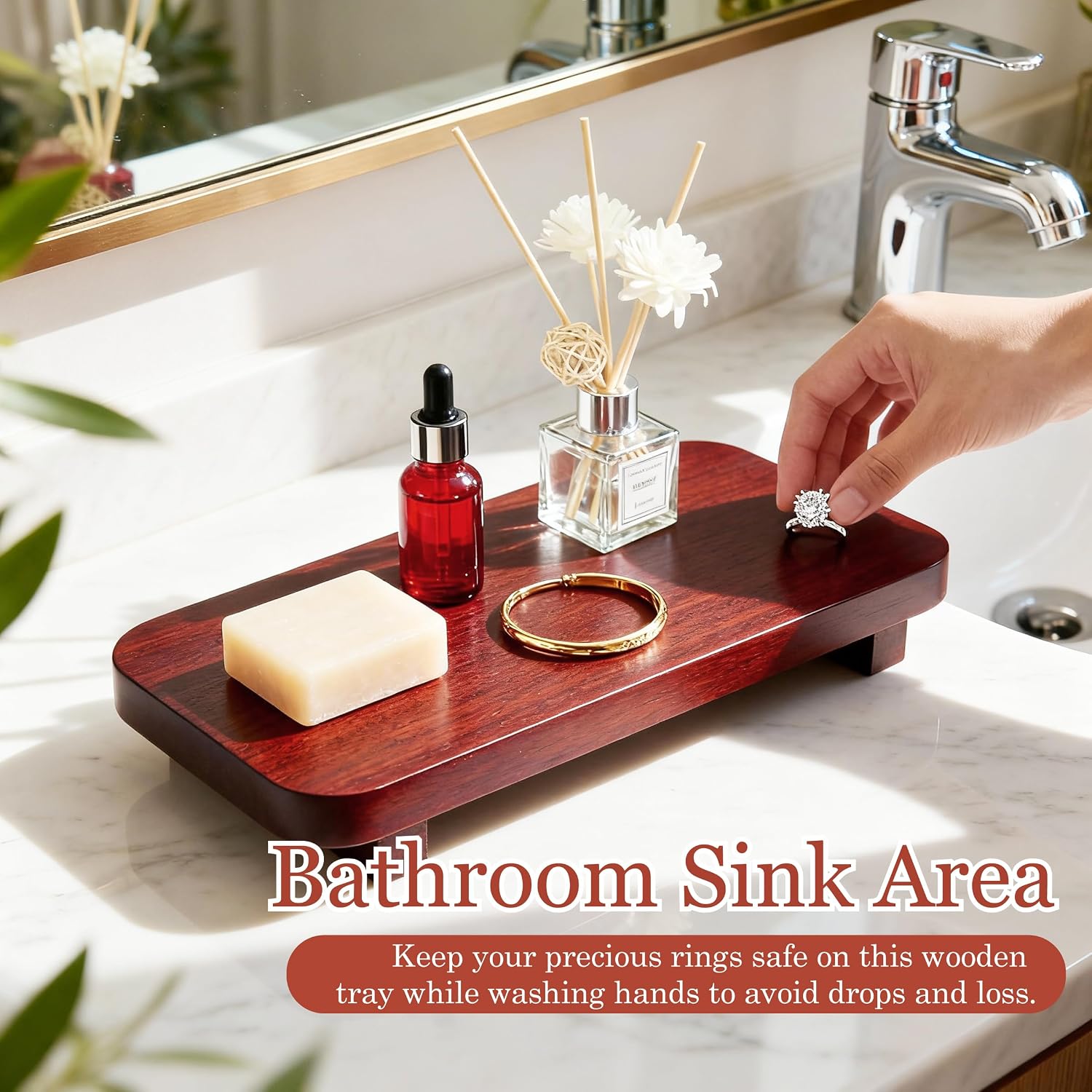 Farmhouse Decorative Tray Soap Holder / Red Brown / M:10*6