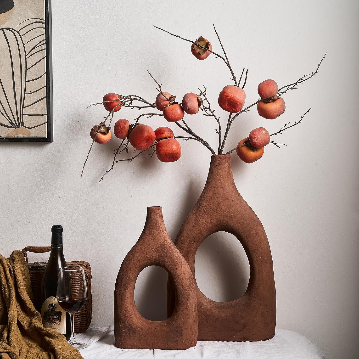 Large Boho Ceramic Floor Vase
