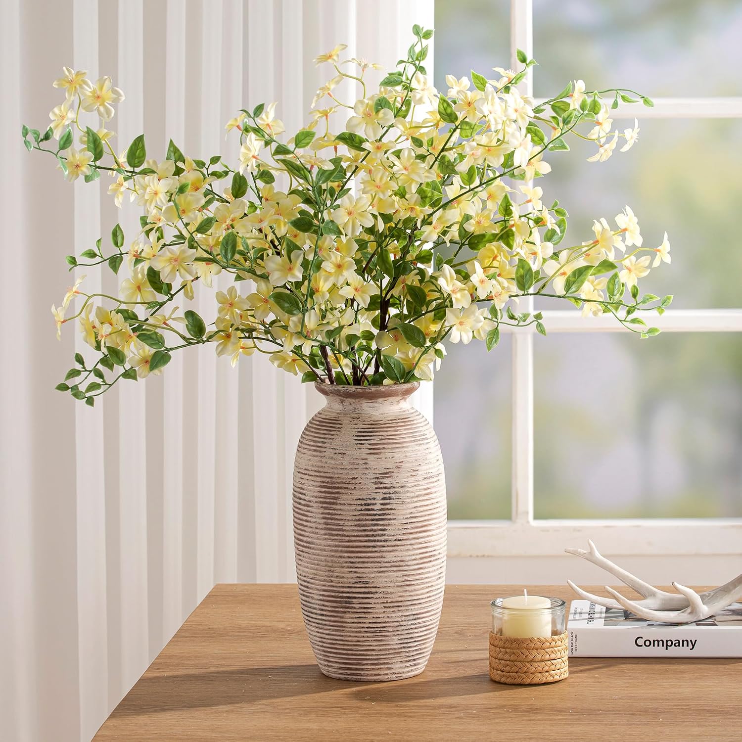 Ceramic Rustic Flower Vase / 12.5" H - Rustic