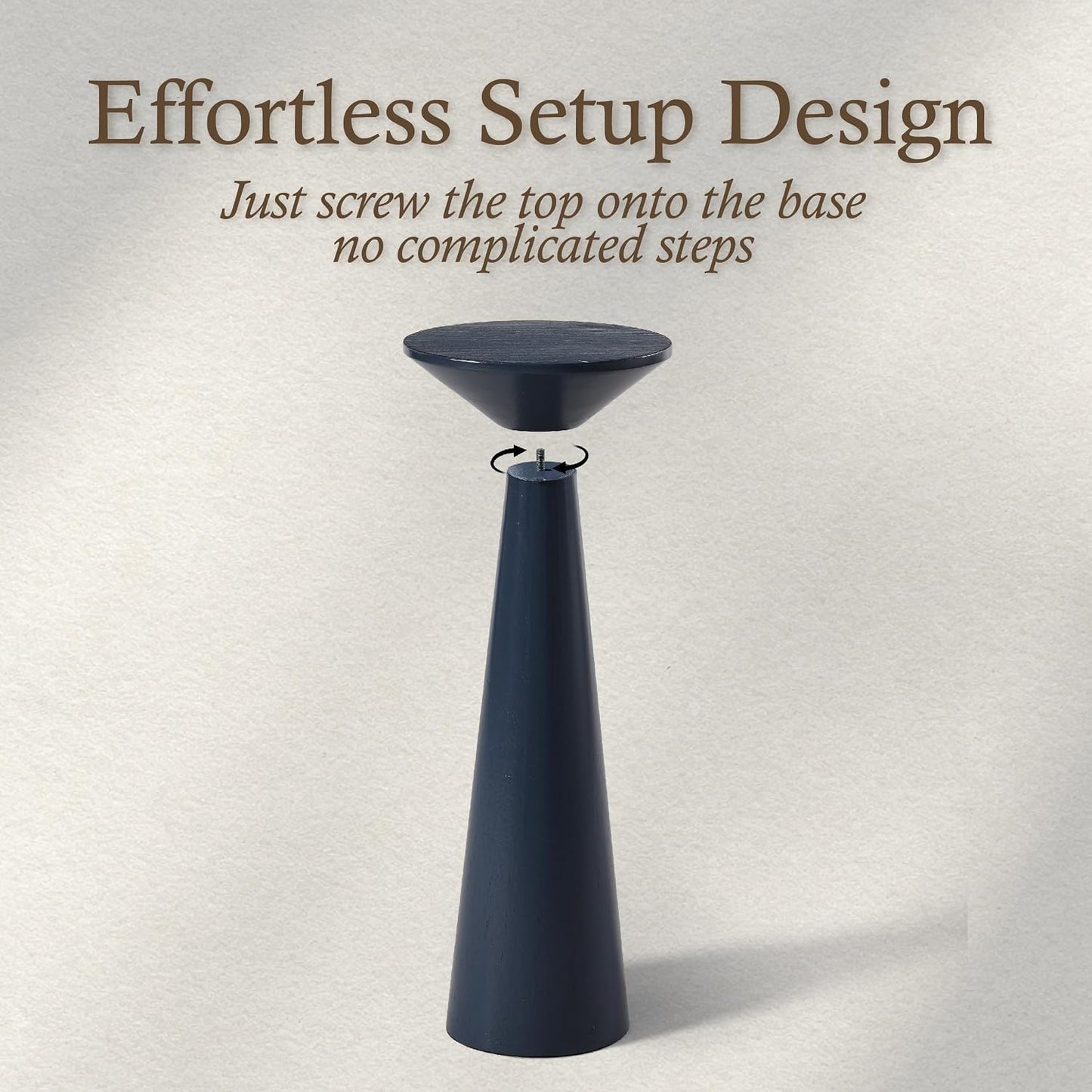 Farmhouse Tall Pedestal End Table Small Solid Wood Martini Table Plant Stand Modern / Dark Blue
