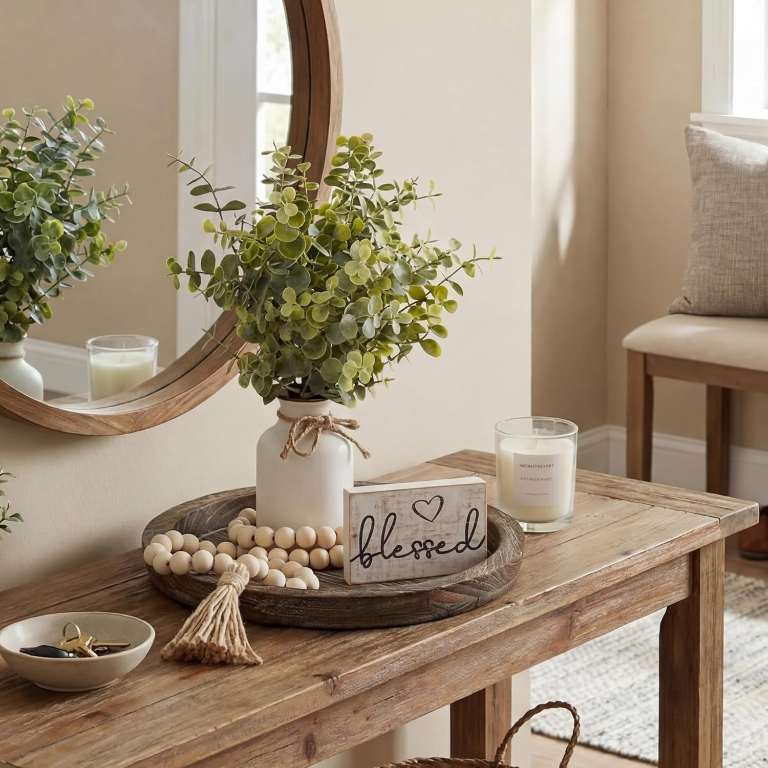 Rustic Modern Farmhouse Decor for Your Living Room / Brown / Set of 6