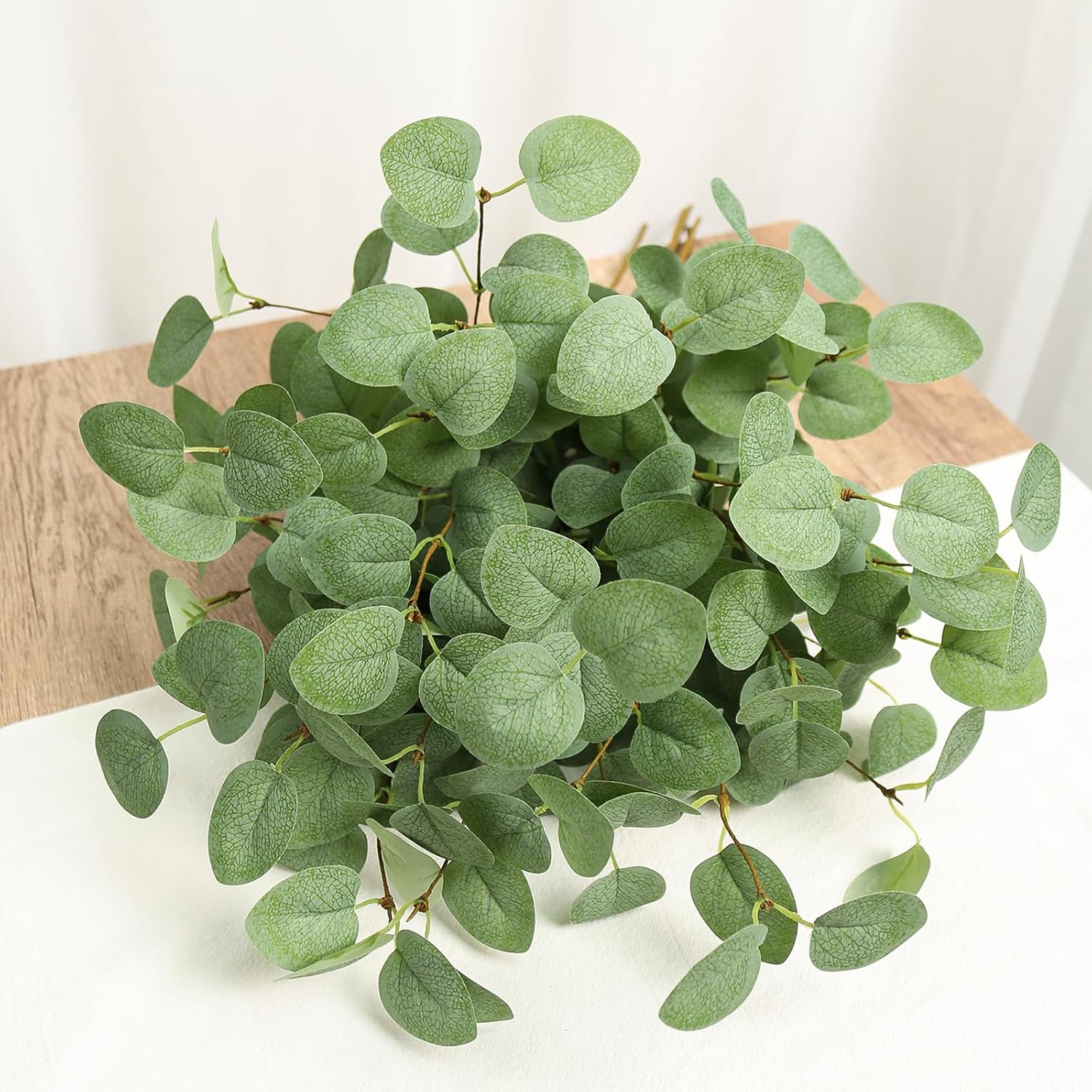 Artificial Eucalyptus Stems Greenery Stems 24" Tall Fake Plants Decor / Green Eucalyptus / Set of 6