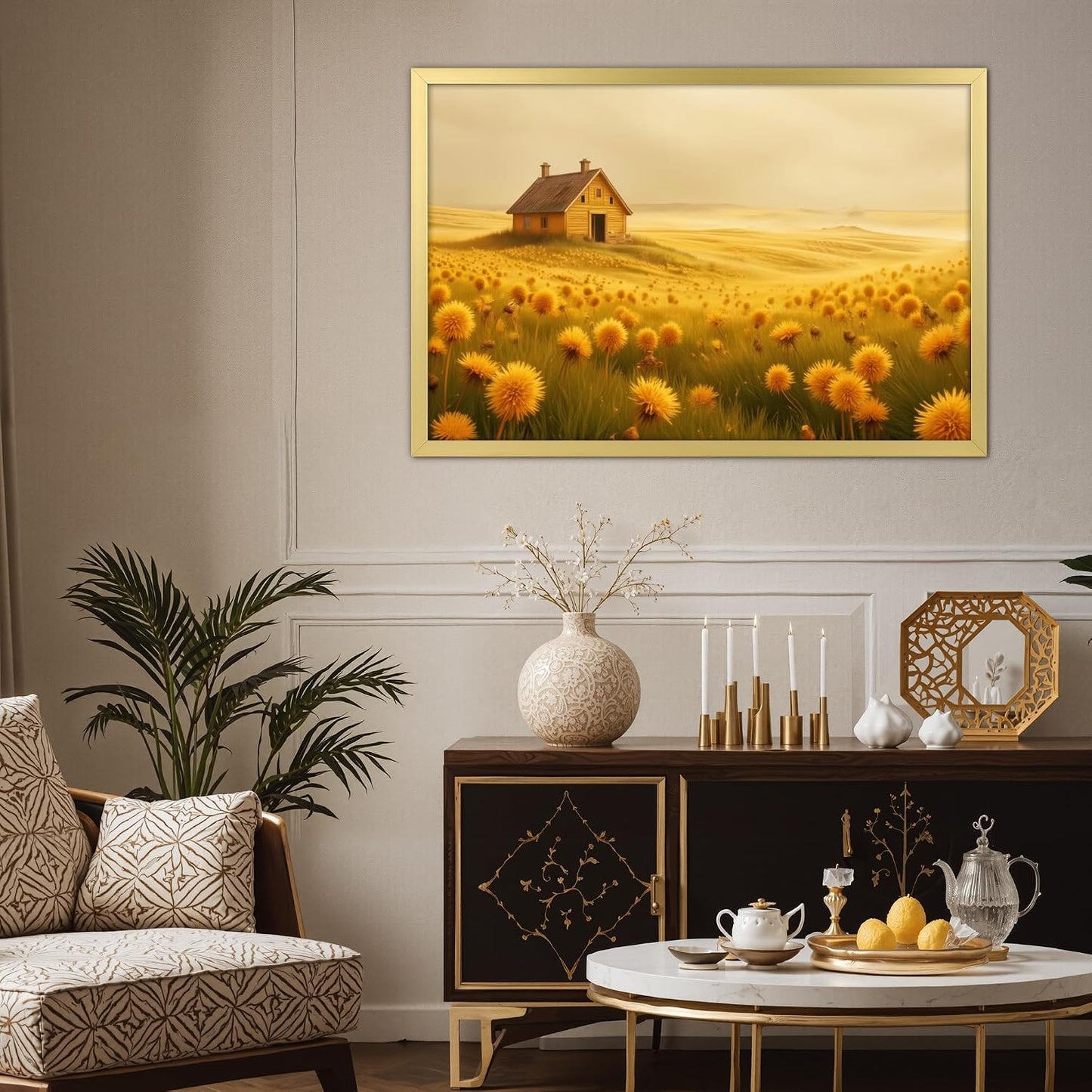 Giftgarden 16x24 Picture Frame Gold, Textured Metal Poster Frame 24x16 for Wall Display, Single