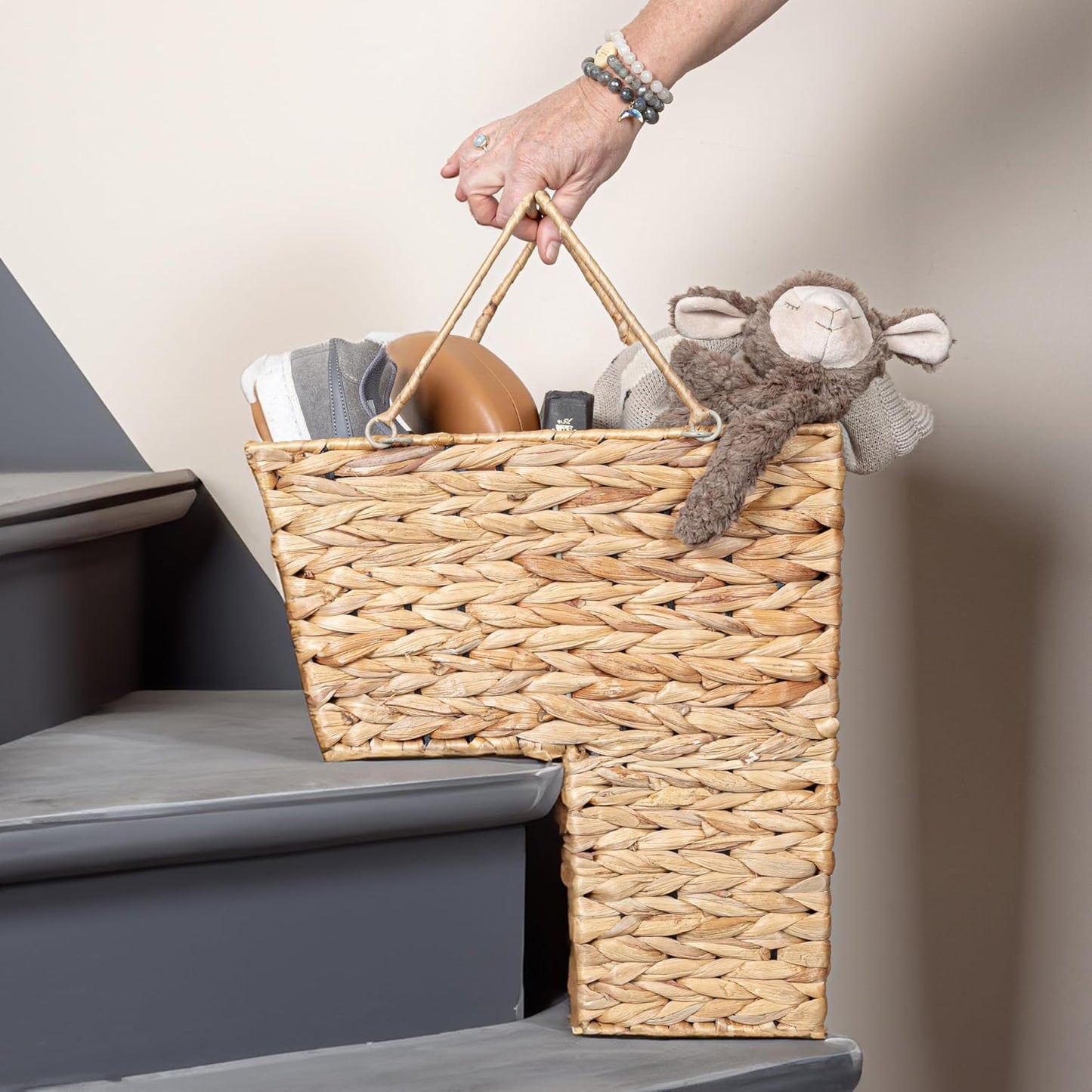 Wicker Stair Basket / Water Hyacinth