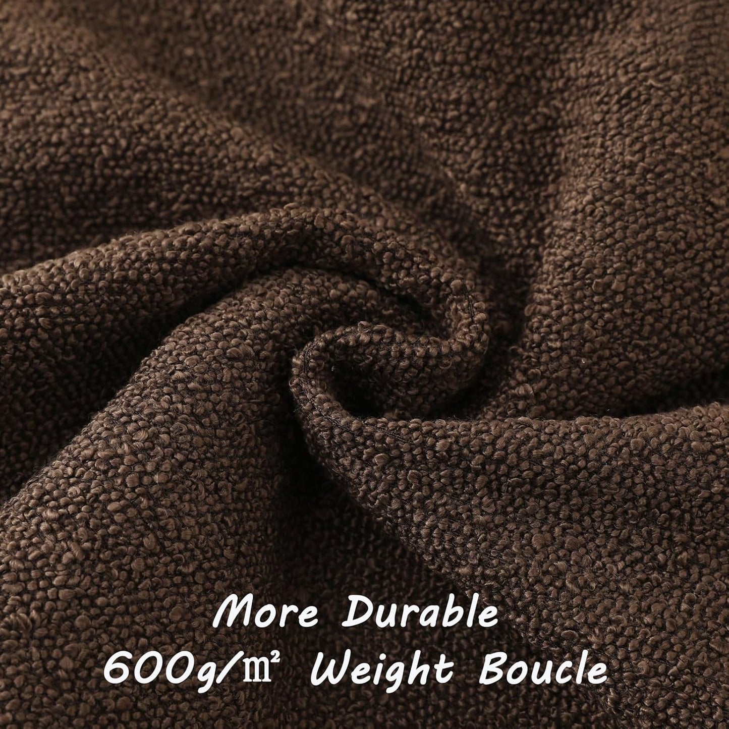 Decorative Throw Pillow Covers Soft Solid Boucle Textured Cushion / Dark Coffee / 18 x 18 / Set of 2