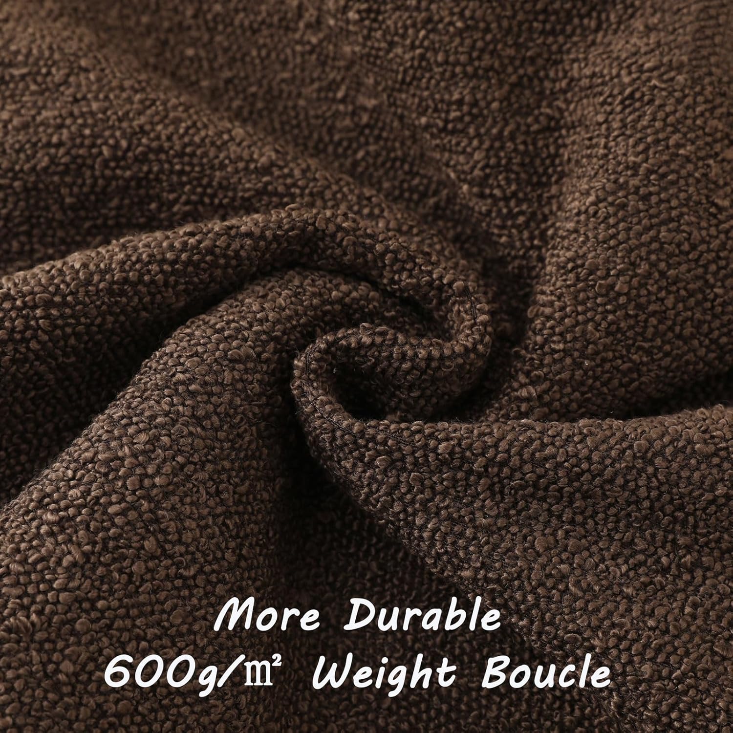 Decorative Throw Pillow Covers Soft Solid Boucle Textured Cushion / Dark Coffee / 18 x 18 / Set of 2