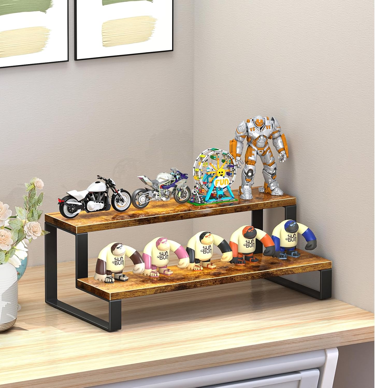 Wooden Display Riser Stand / 2 Tier