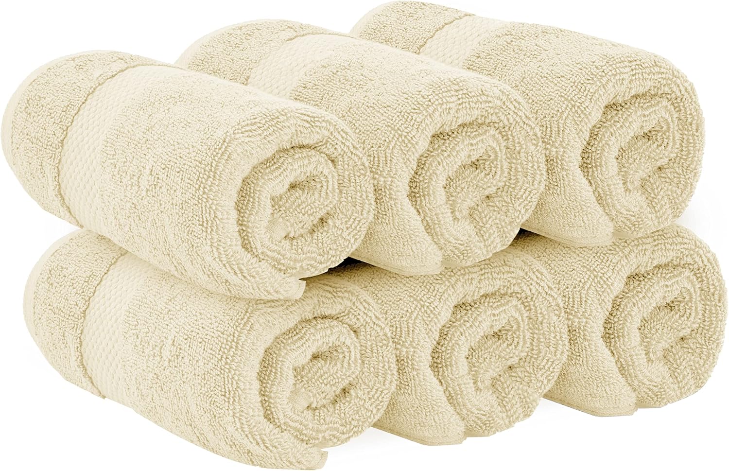 White Classic Luxury Beige Hand Towels - Soft 100% Turkish Cotton | Highly Absorbent Hotel spa Bathroom Towel