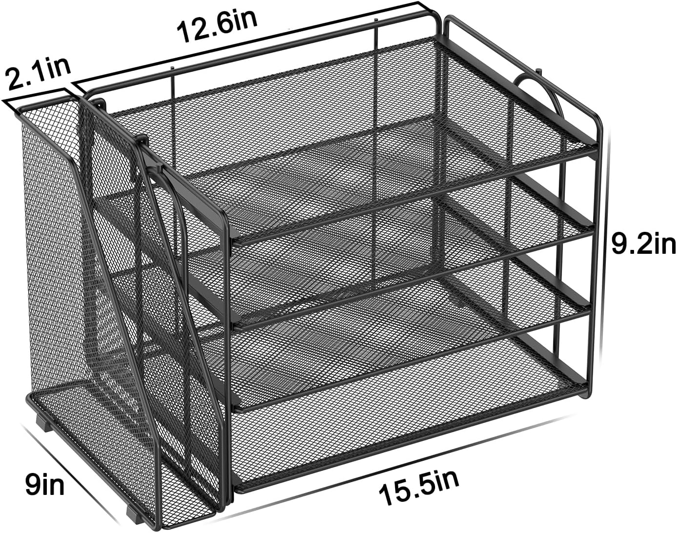 Spacrea 4-Tier Paper Organizer for Desk with File Organizer | Desk Organizers and Accessories Desk Accessories &