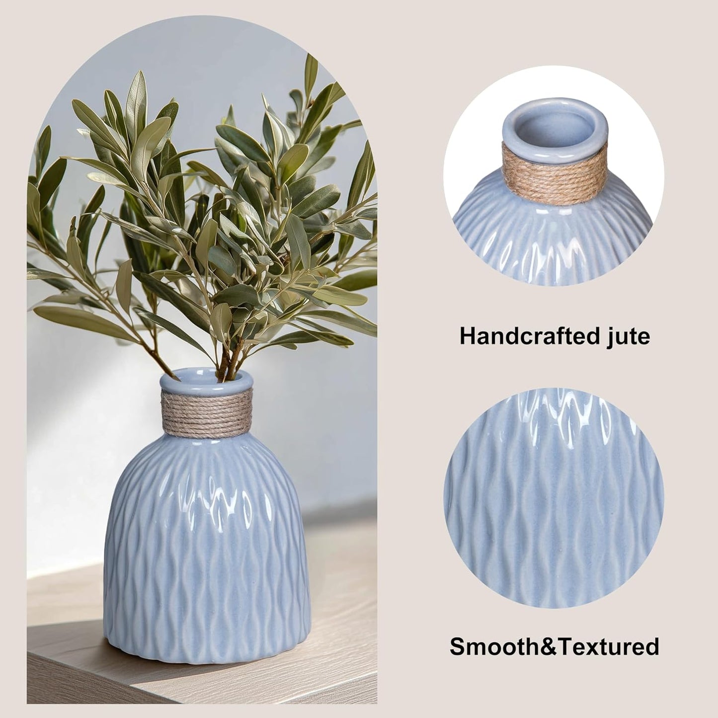 Small Modern Vase / Blue / 6 Inch