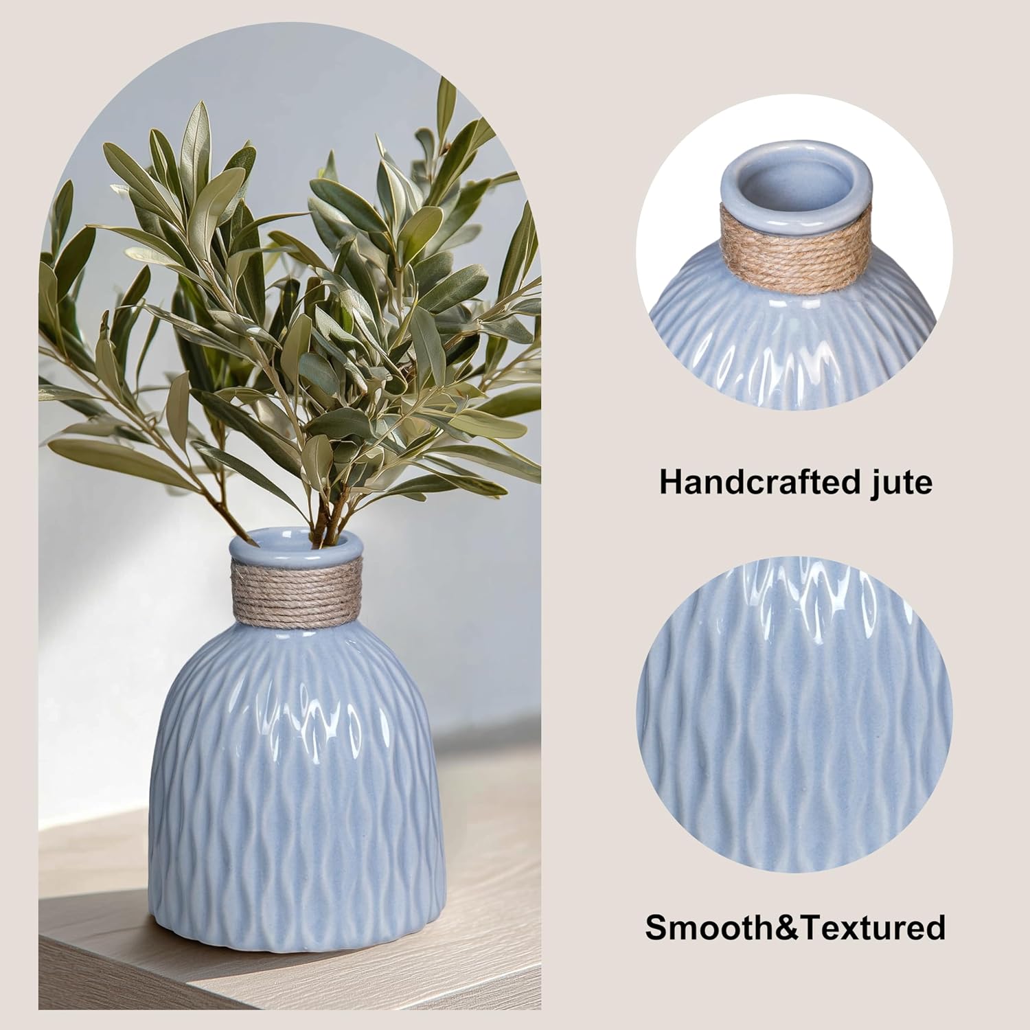 Small Modern Vase / Blue / 6 Inch